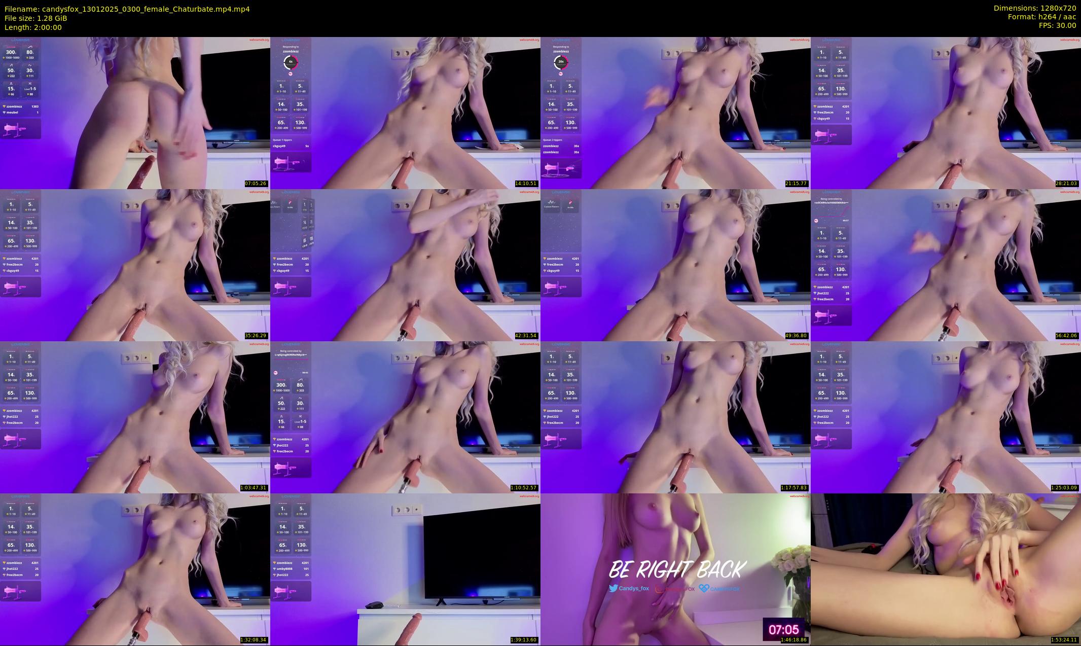 candysfox — 120 minute Chaturbate female cam show recording, 720p, Jan 13, 2025