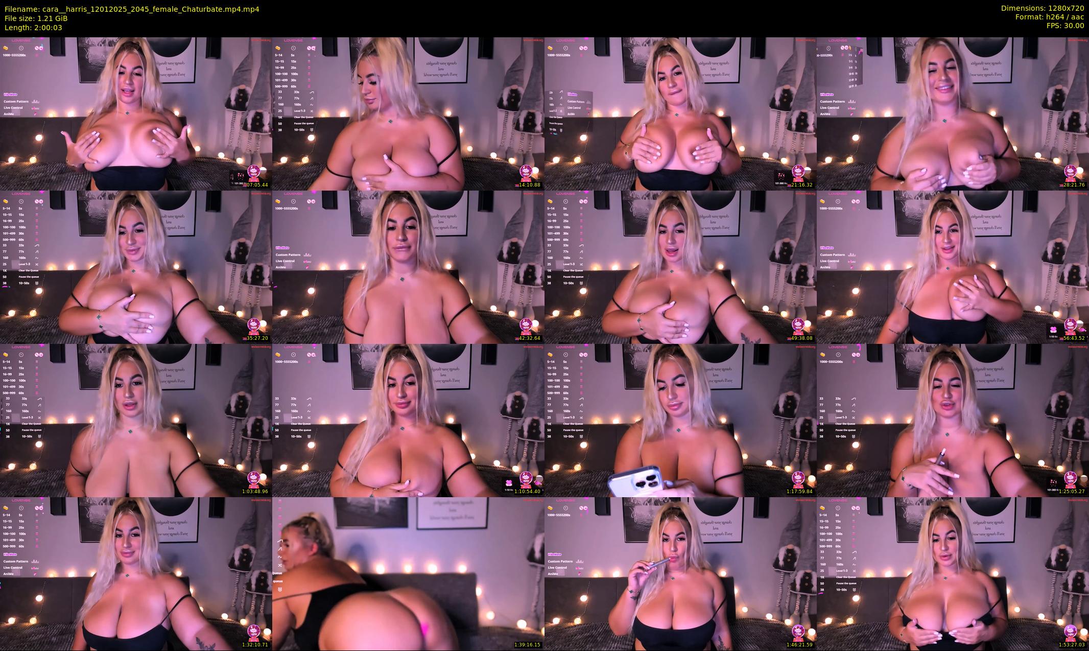 cara__harris — 121 minute Chaturbate female cam show recording, 720p, Jan 12, 2025