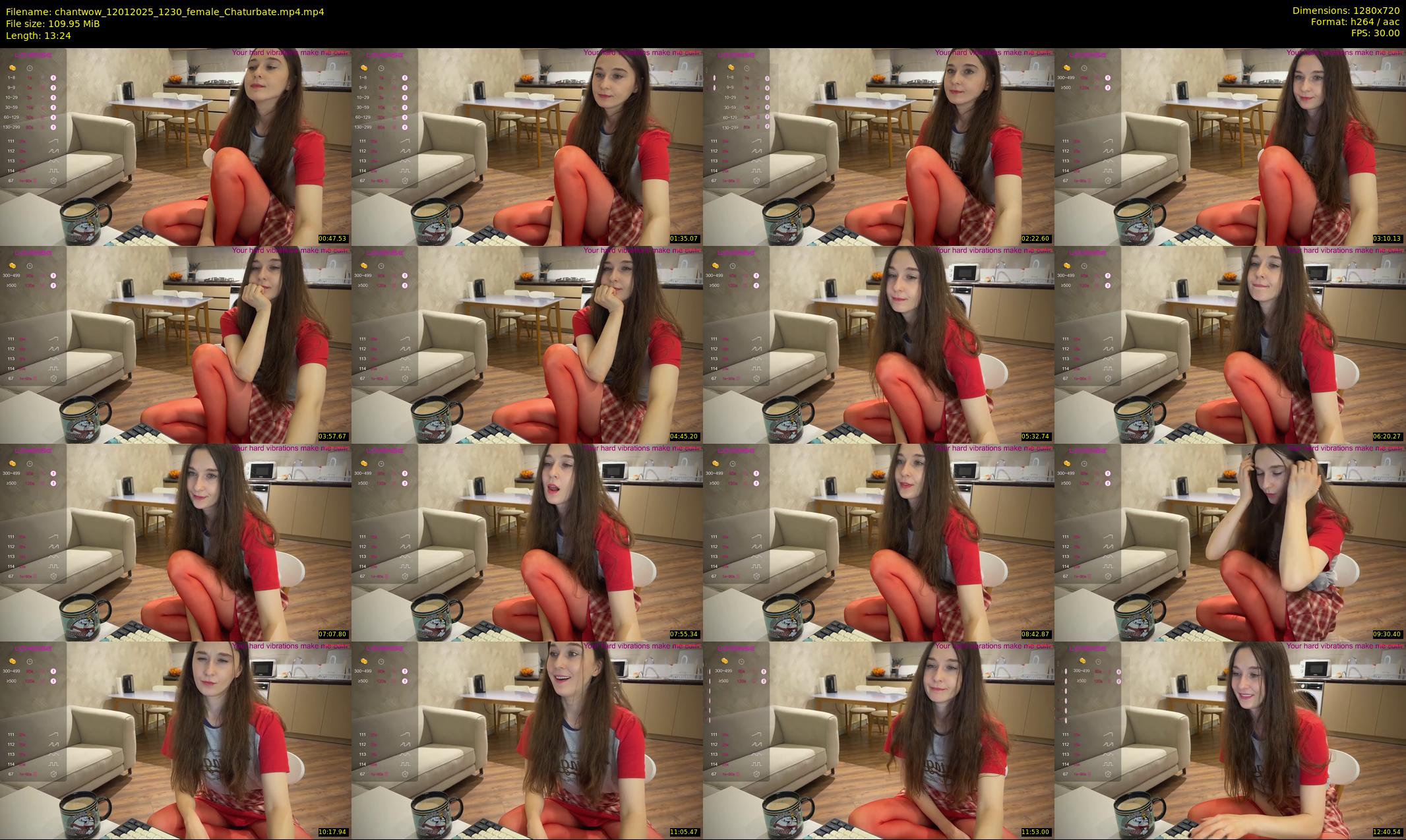 chantwow — 14 minute Chaturbate female cam show recording, 720p, Jan 12, 2025
