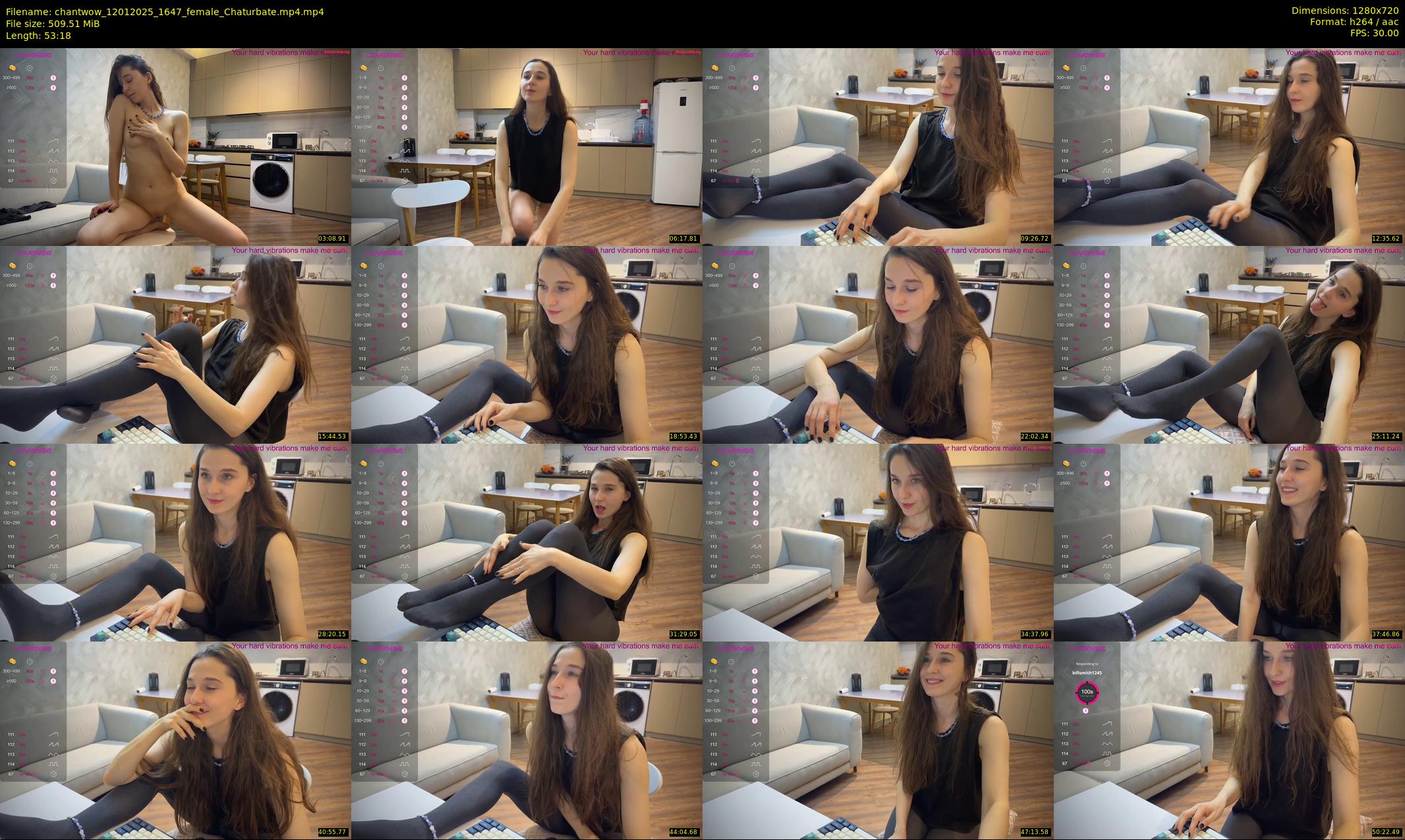 chantwow — 54 minute Chaturbate female cam show recording, 720p, Jan 12, 2025