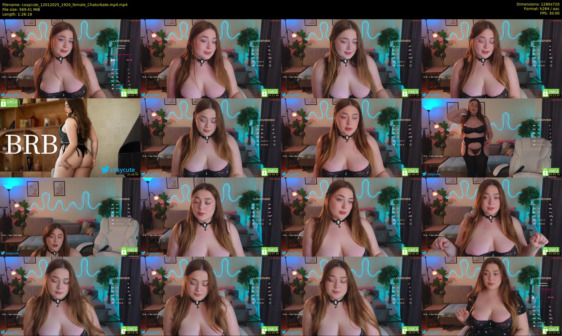cosycute — 87 minute Chaturbate female cam show recording, 720p, Jan 12, 2025
