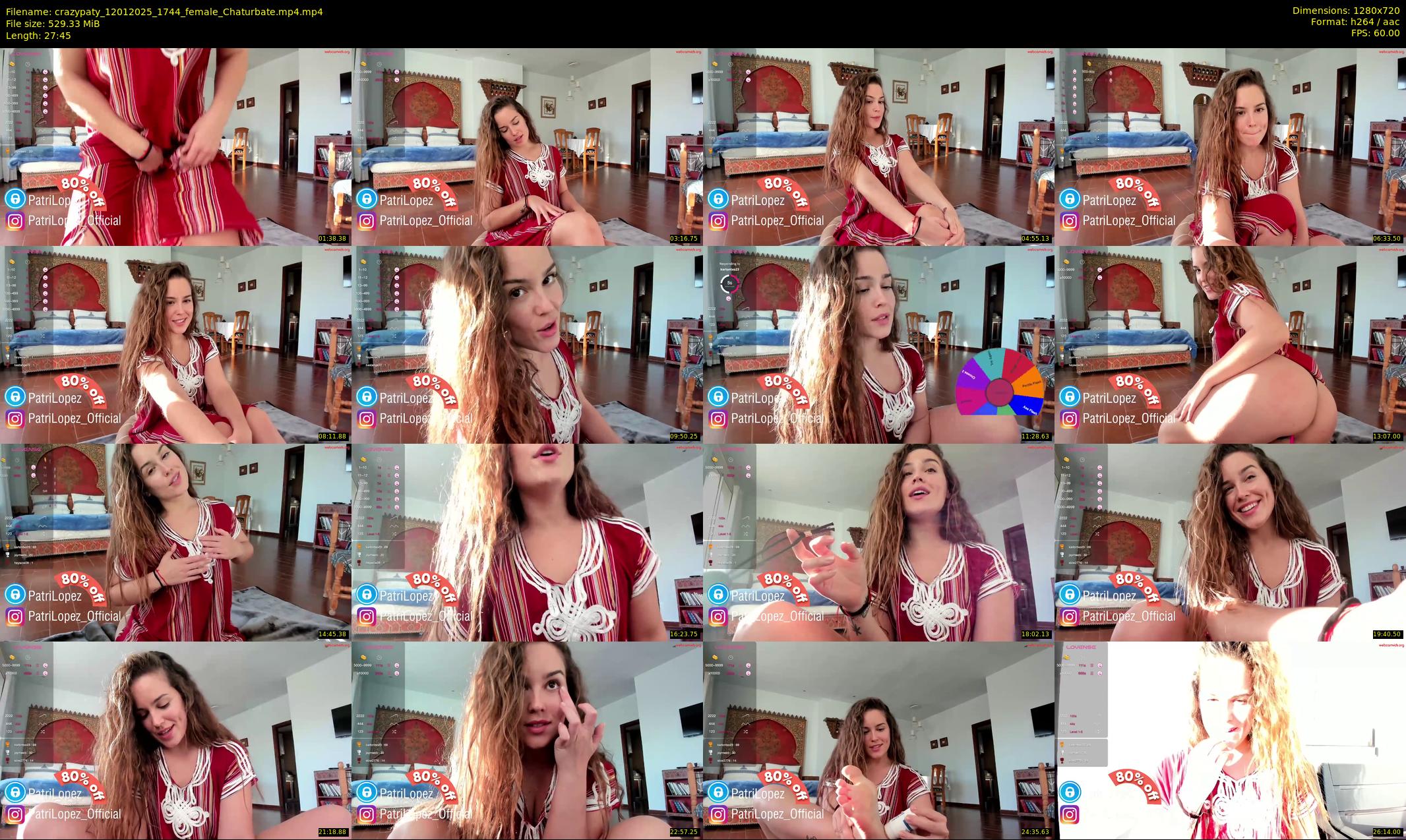 crazypaty — 28 minute Chaturbate female cam show recording, 720p, Jan 12, 2025