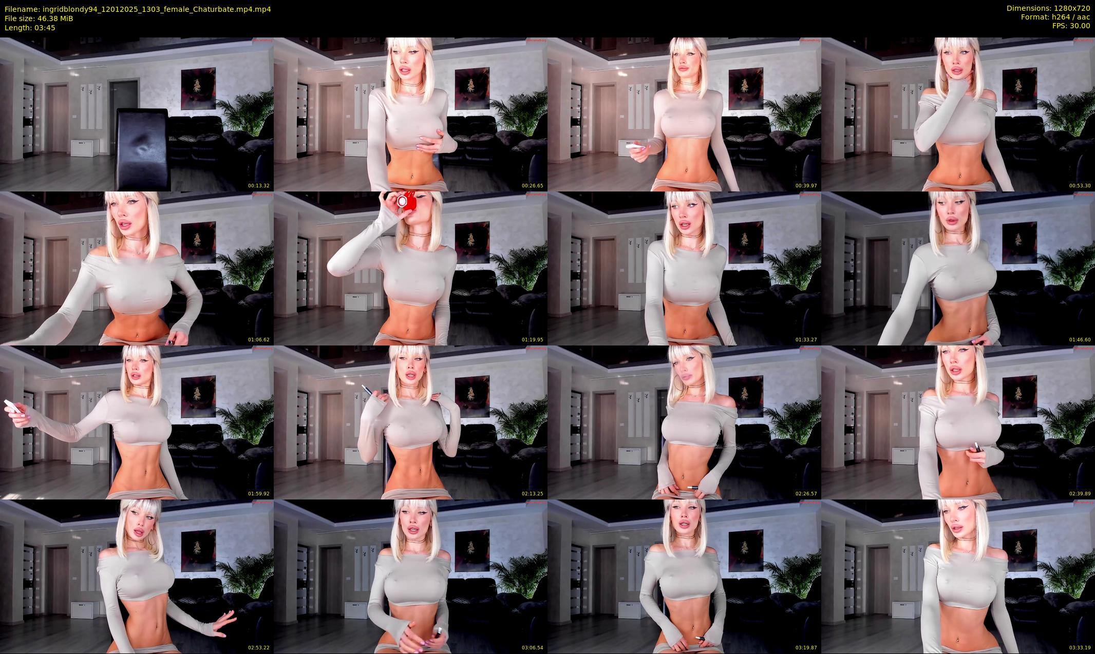 ingridblondy94 — 4 minute Chaturbate female cam show recording, 720p, Jan 12, 2025