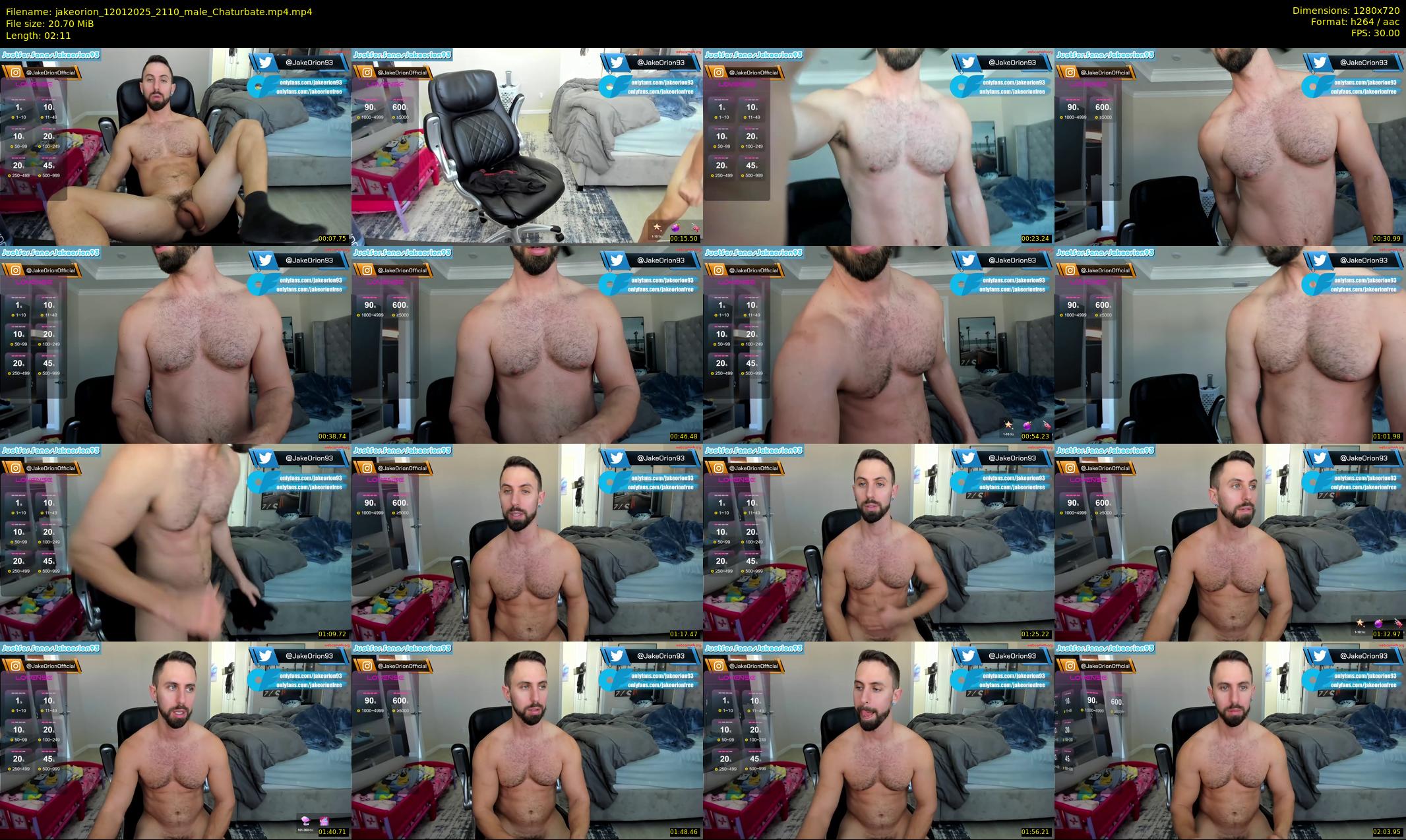 jakeorion — 3 minute Chaturbate male cam show recording, 720p, Jan 12, 2025