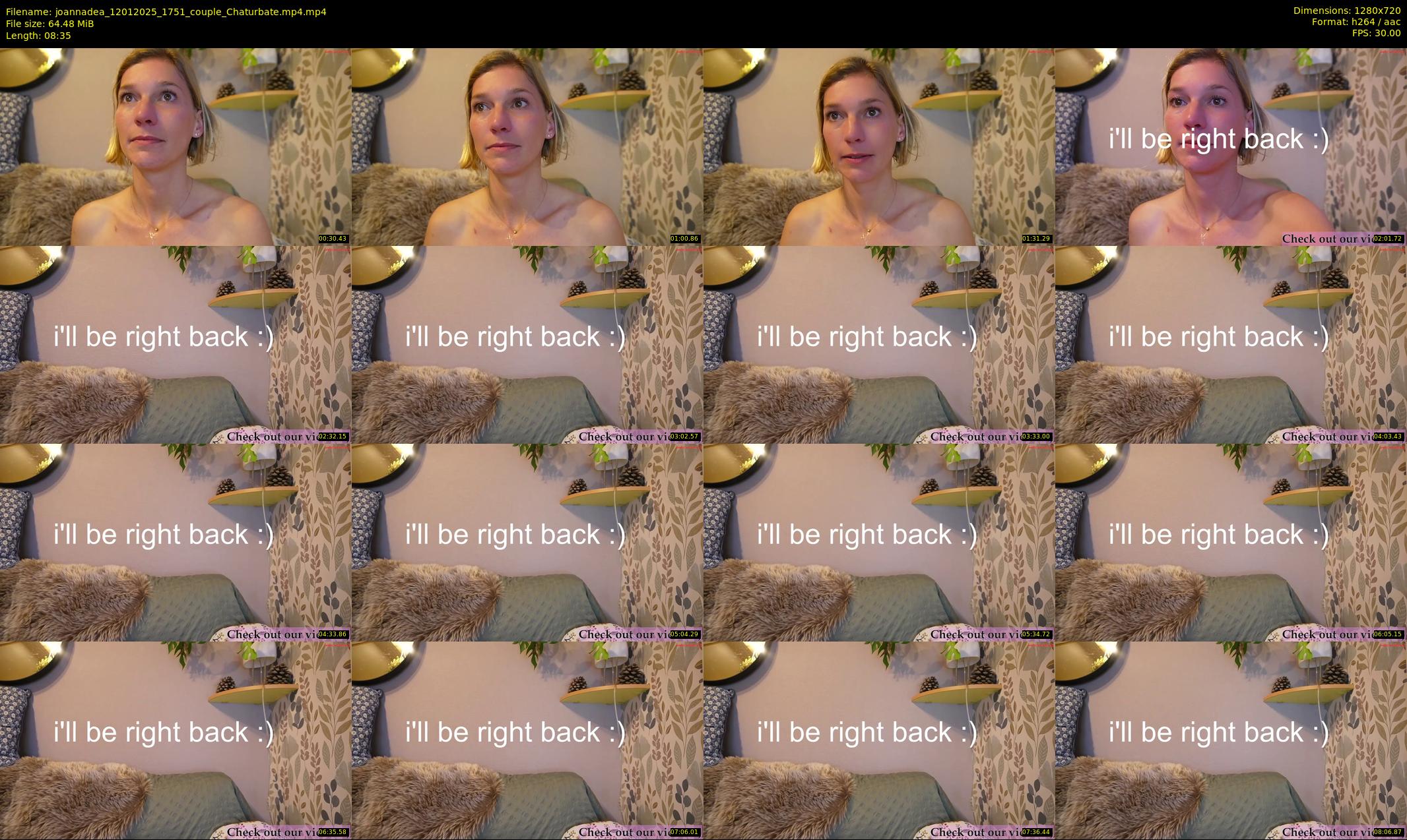 joannadea — 9 minute Chaturbate female cam show recording, 720p, Jan 12, 2025