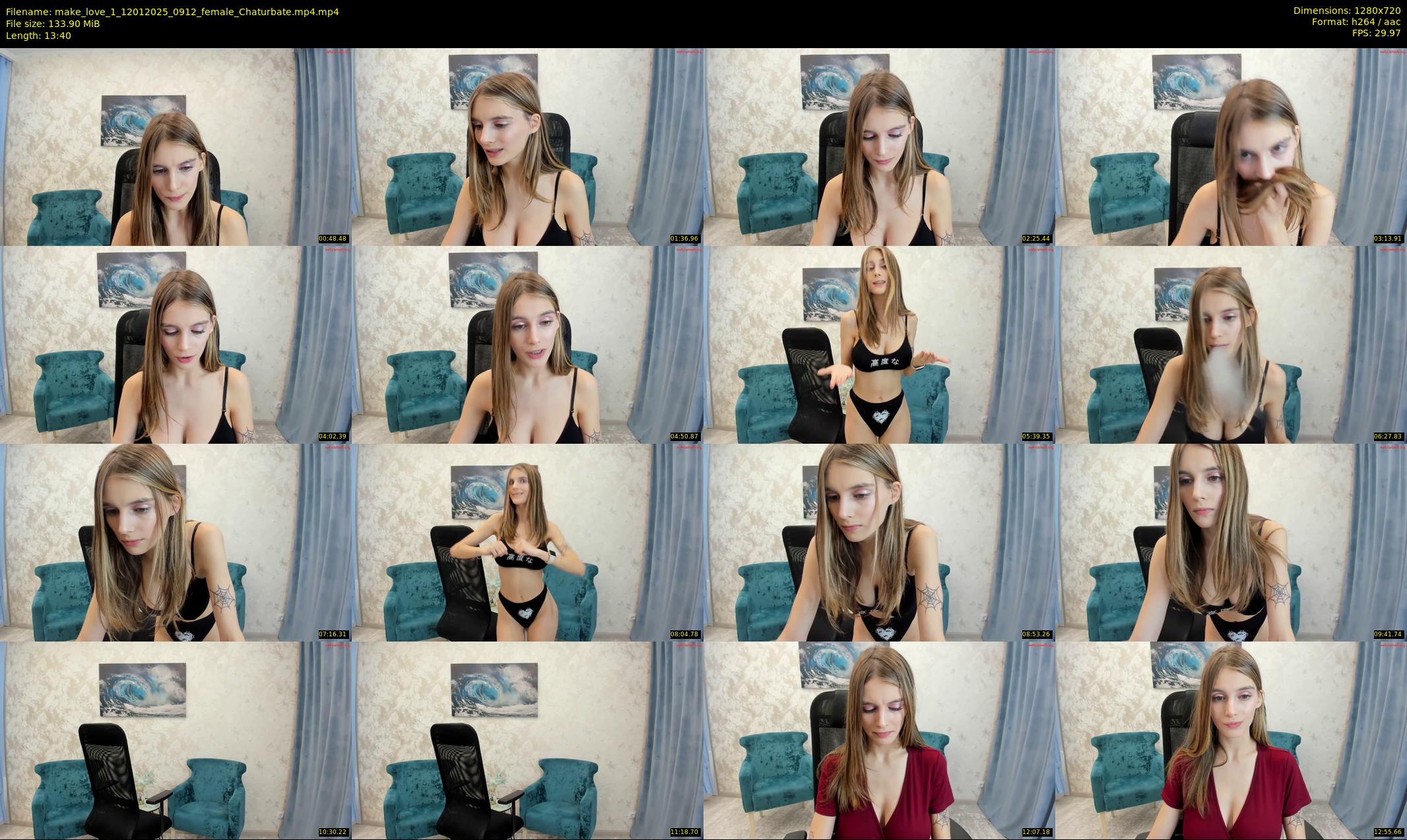 make_love_1 — 14 minute Chaturbate female cam show recording, 720p, Jan 12, 2025