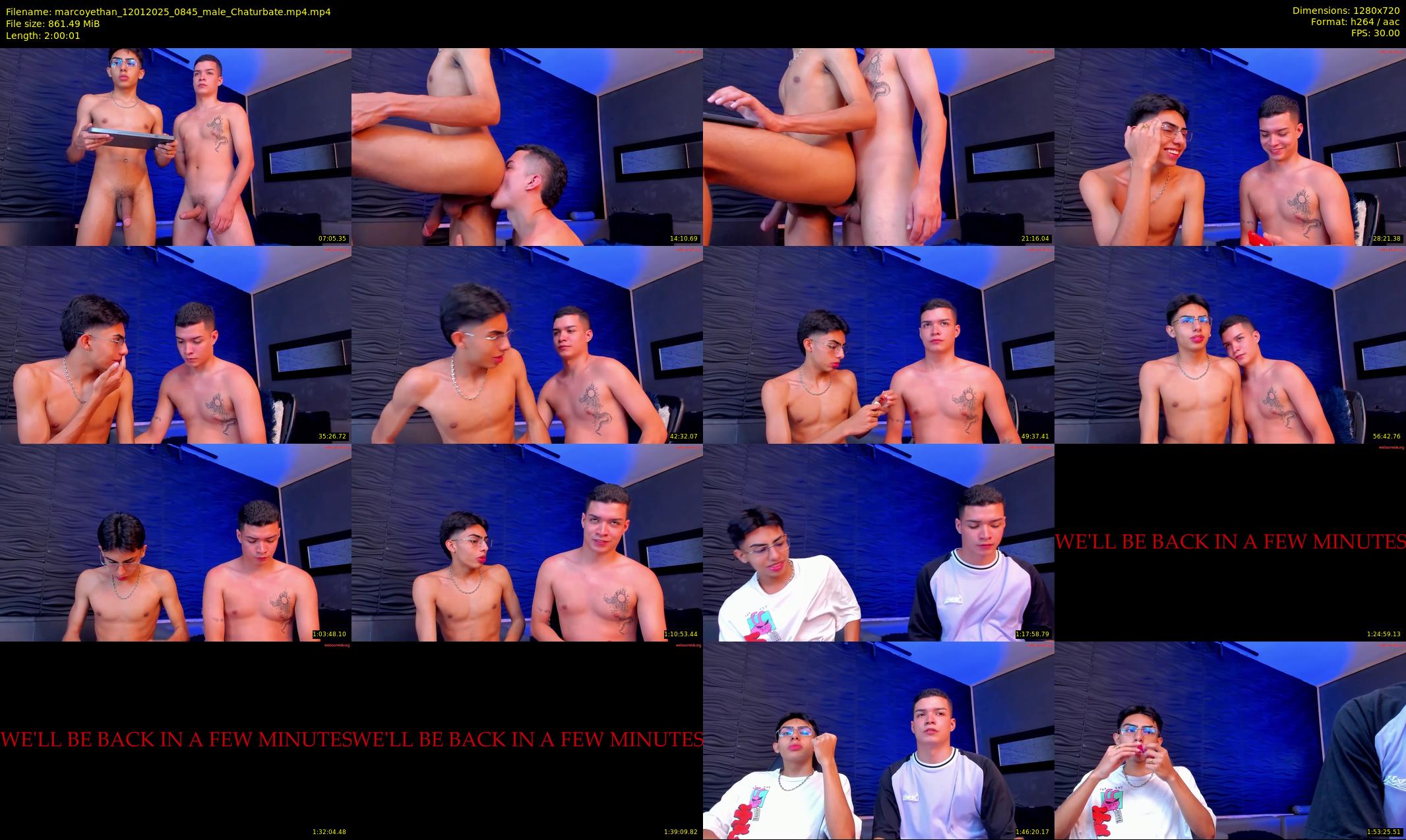 marcoyethan — 121 minute Chaturbate male cam show recording, 720p, Jan 12, 2025