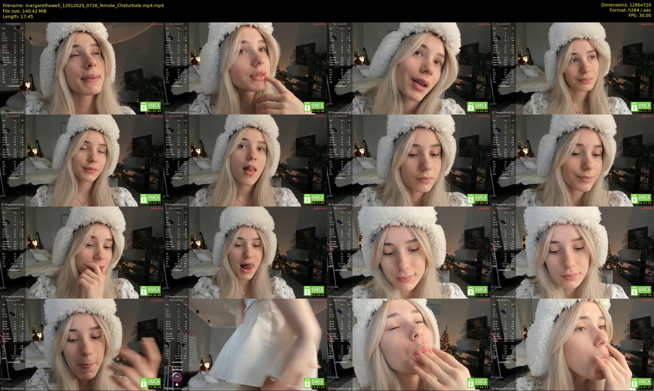 margarethowell — 18 minute Chaturbate female cam show recording, 720p, Jan 12, 2025