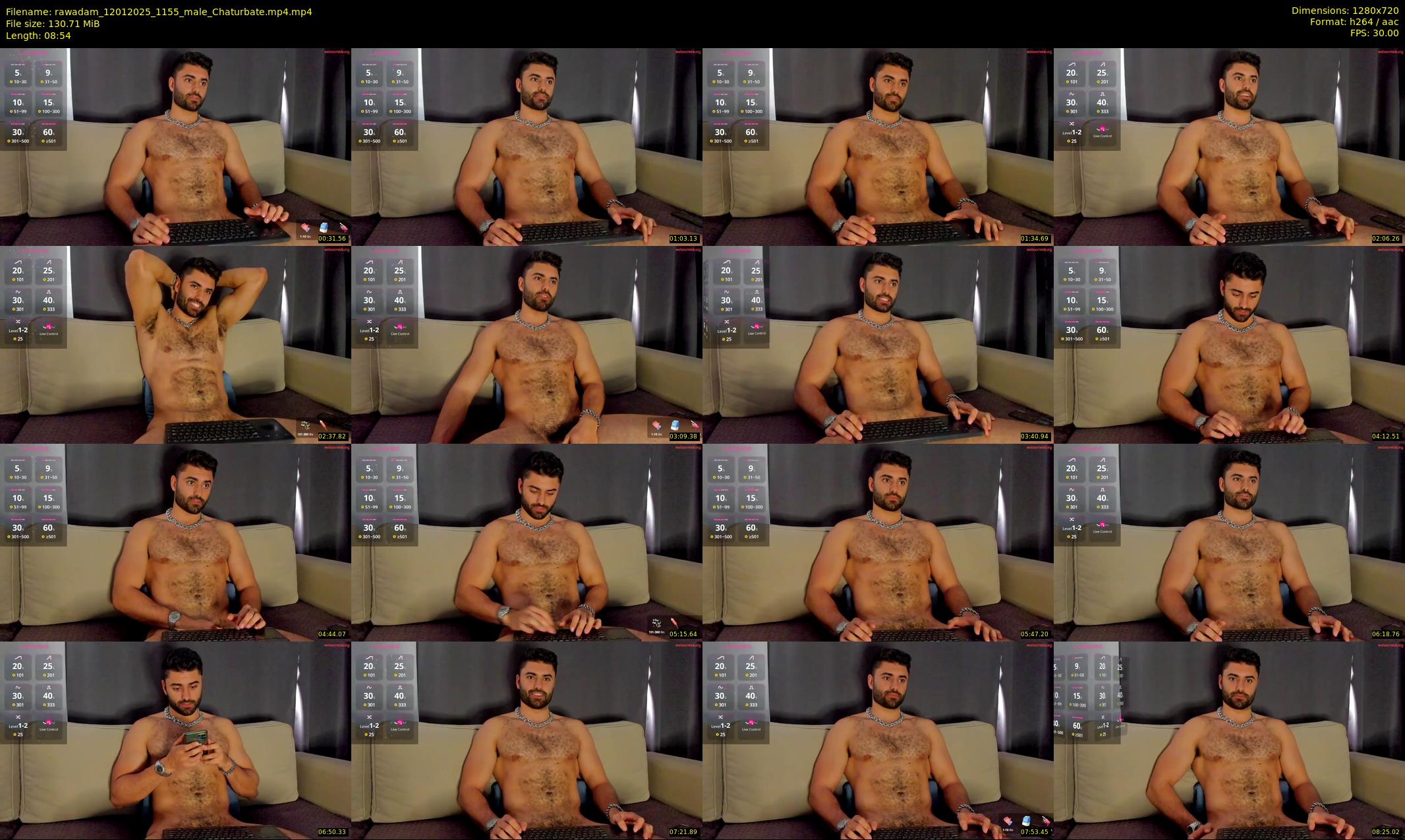 rawadam — 9 minute Chaturbate male cam show recording, 720p, Jan 12, 2025