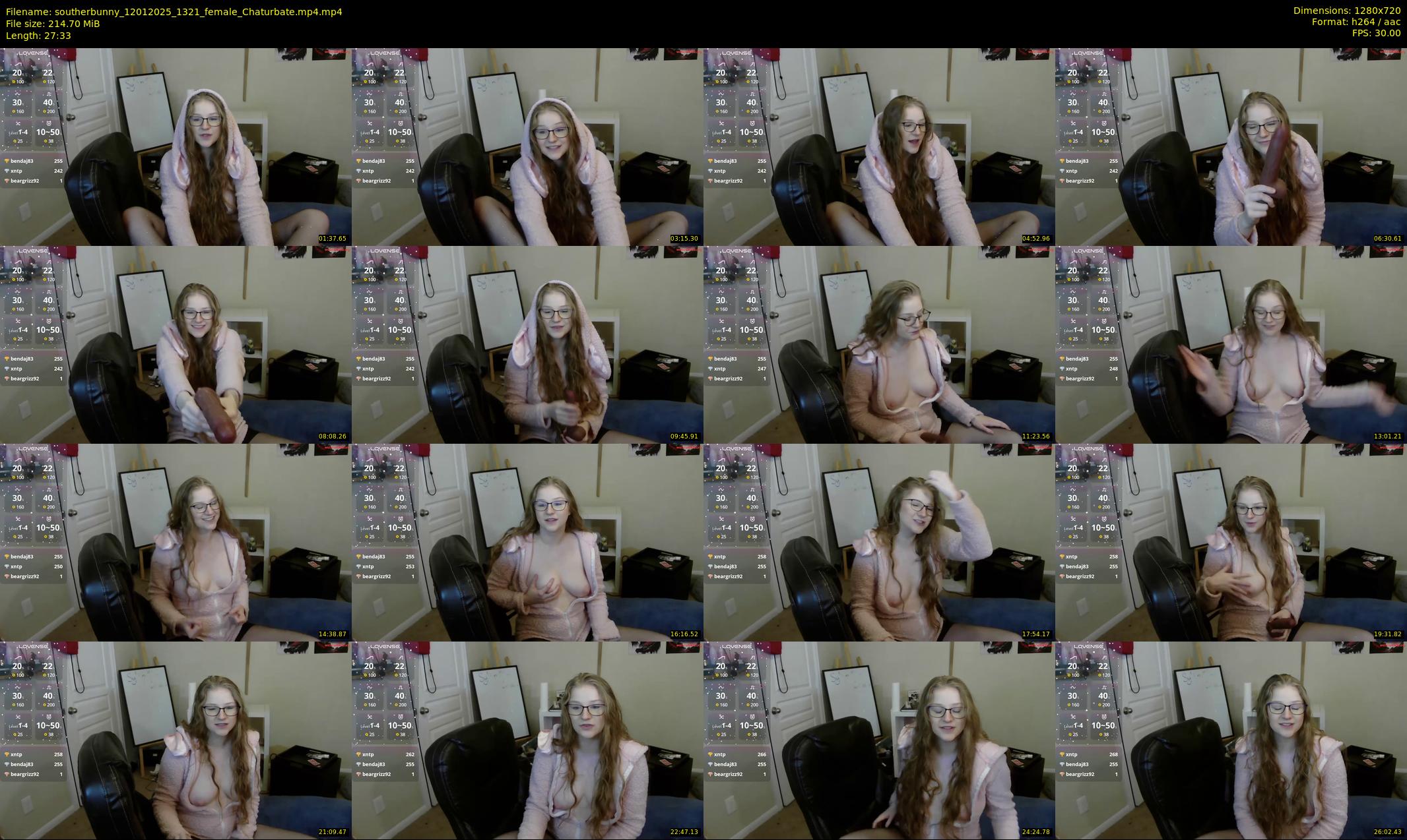 southerbunny — 28 minute Chaturbate female cam show recording, 720p, Jan 12, 2025