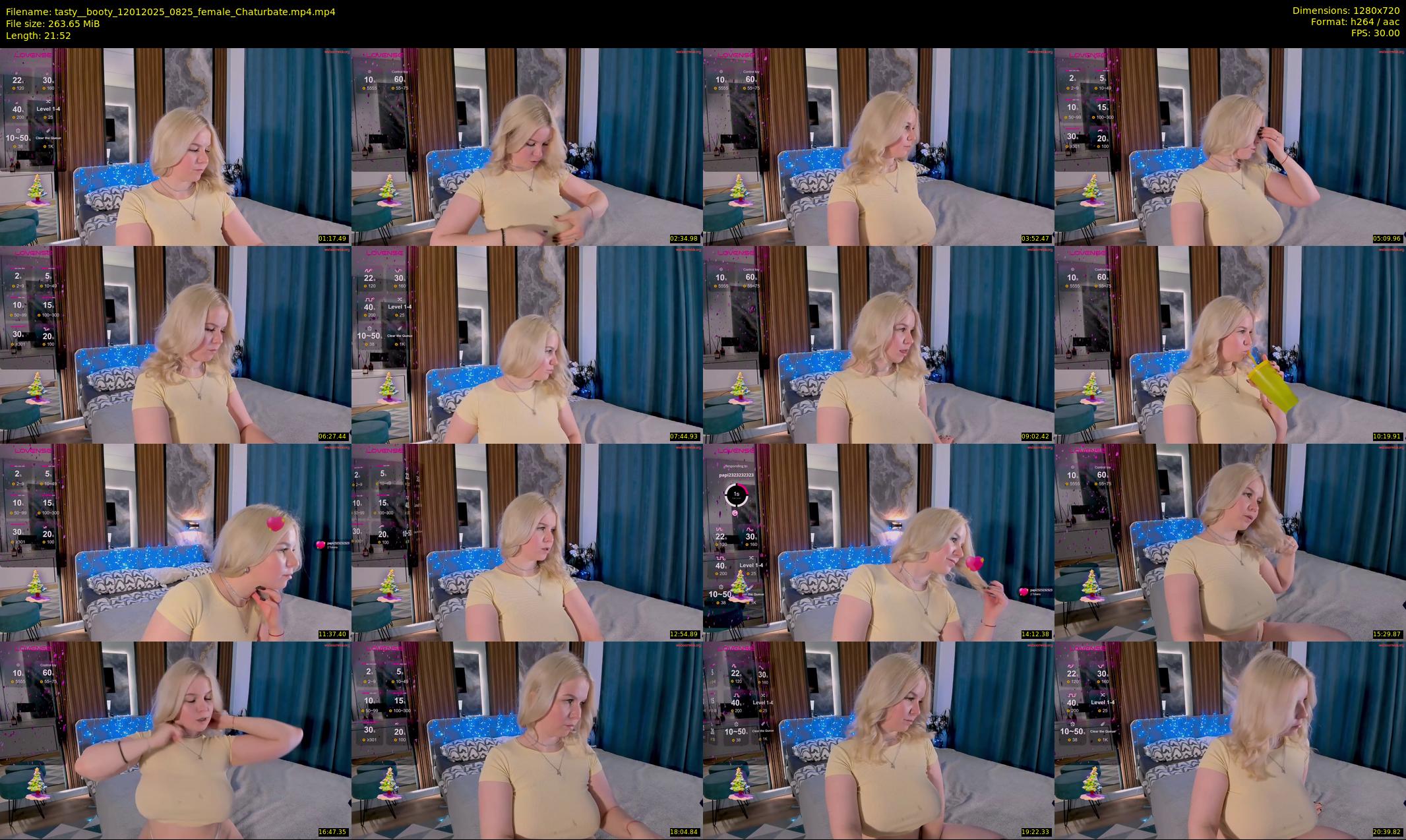 tasty__booty — 22 minute Chaturbate female cam show recording, 720p, Jan 12, 2025