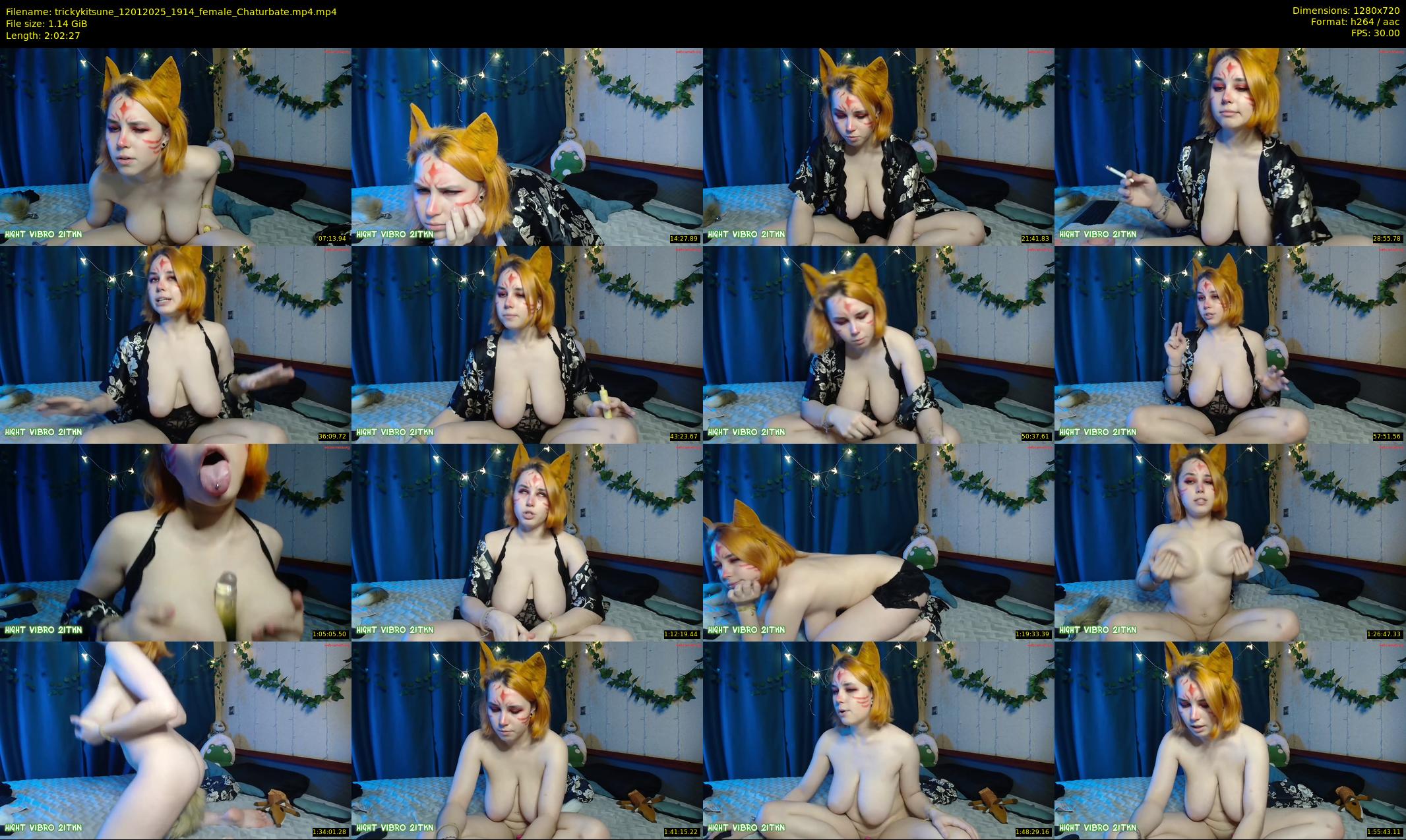 trickykitsune — 123 minute Chaturbate female cam show recording, 720p, Jan 12, 2025