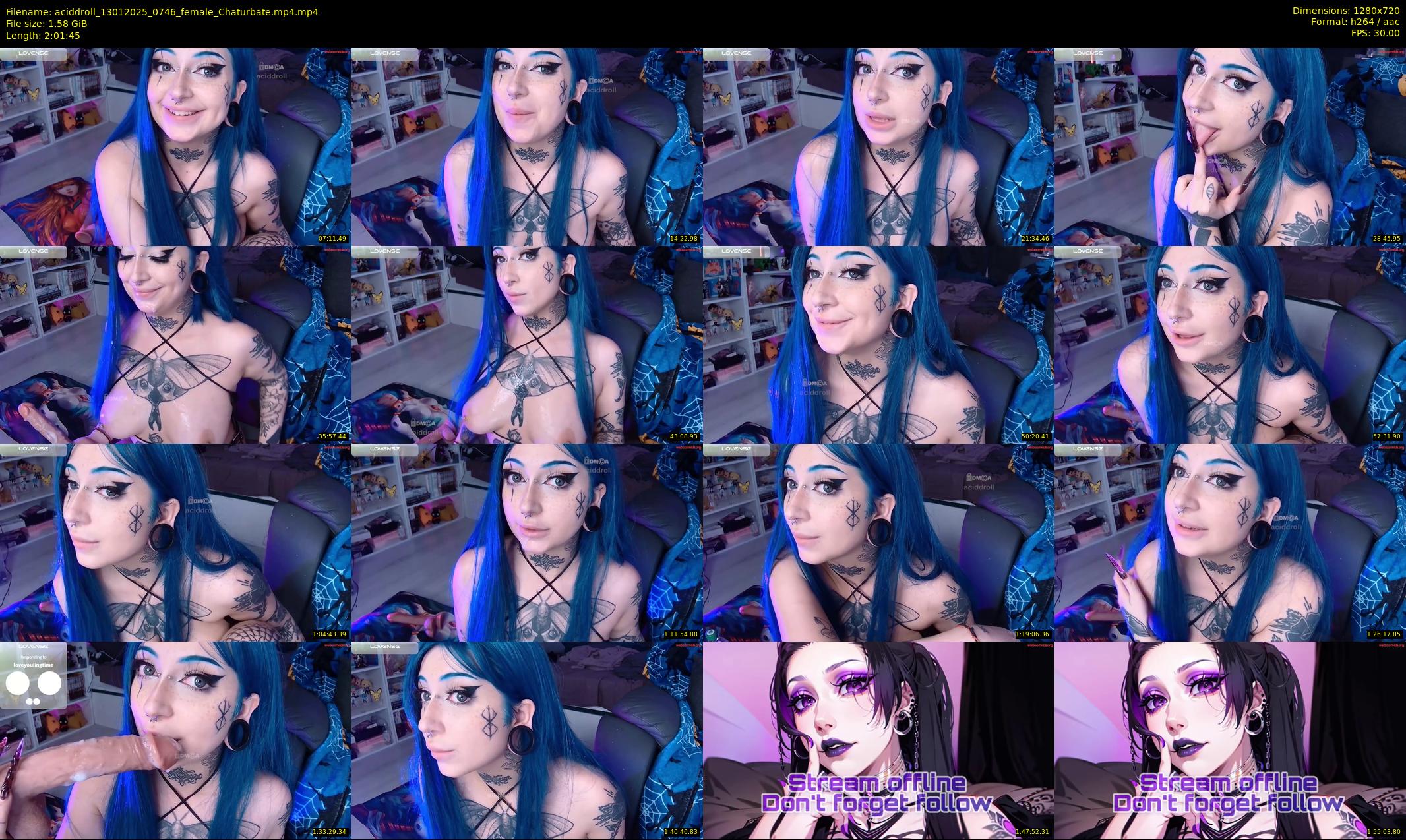 aciddroll — 122 minute Chaturbate female cam show recording, 720p, Jan 13, 2025