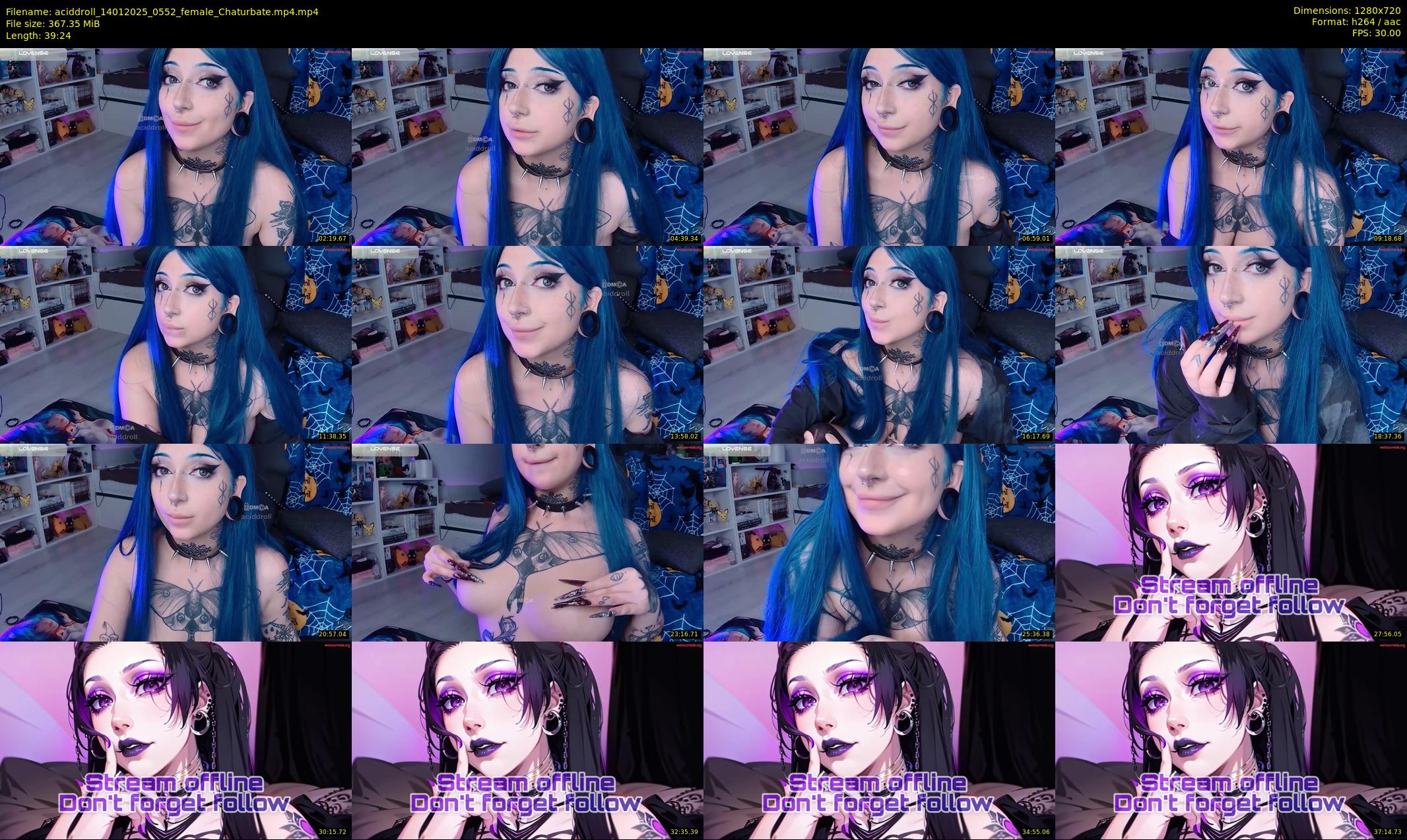 aciddroll — 40 minute Chaturbate female cam show recording, 720p, Jan 14, 2025