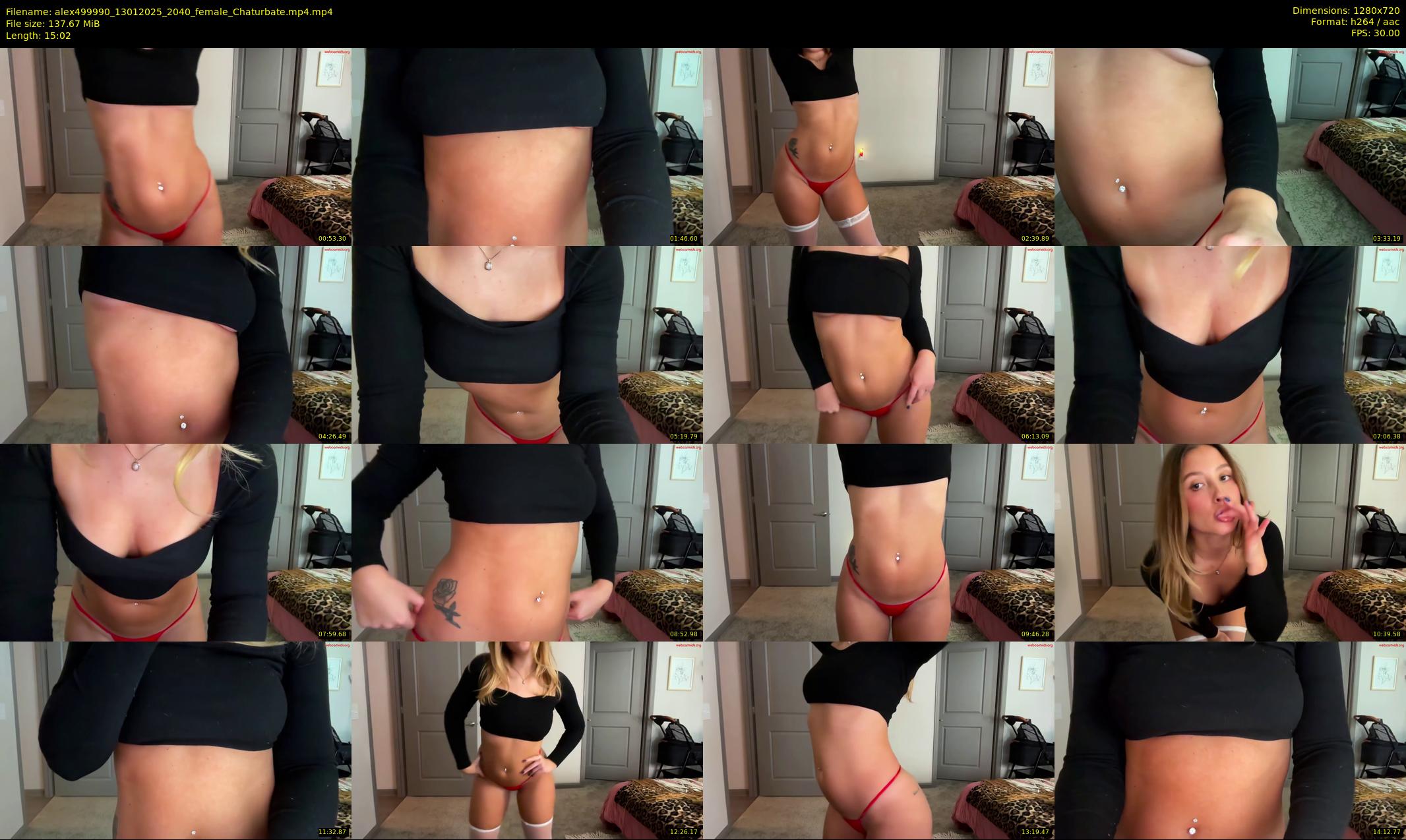 alex499990 — 16 minute Chaturbate female cam show recording, 720p, Jan 13, 2025