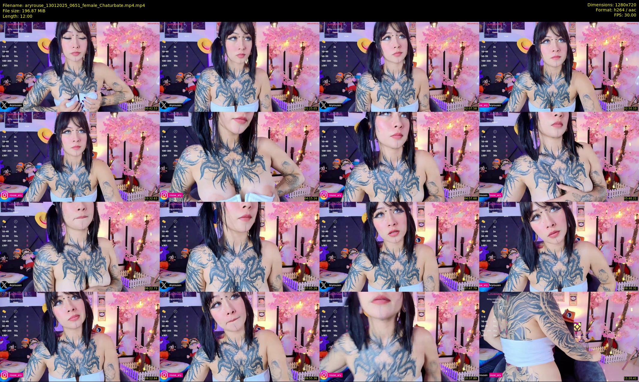 aryrouse — 12 minute Chaturbate female cam show recording, 720p, Jan 13, 2025