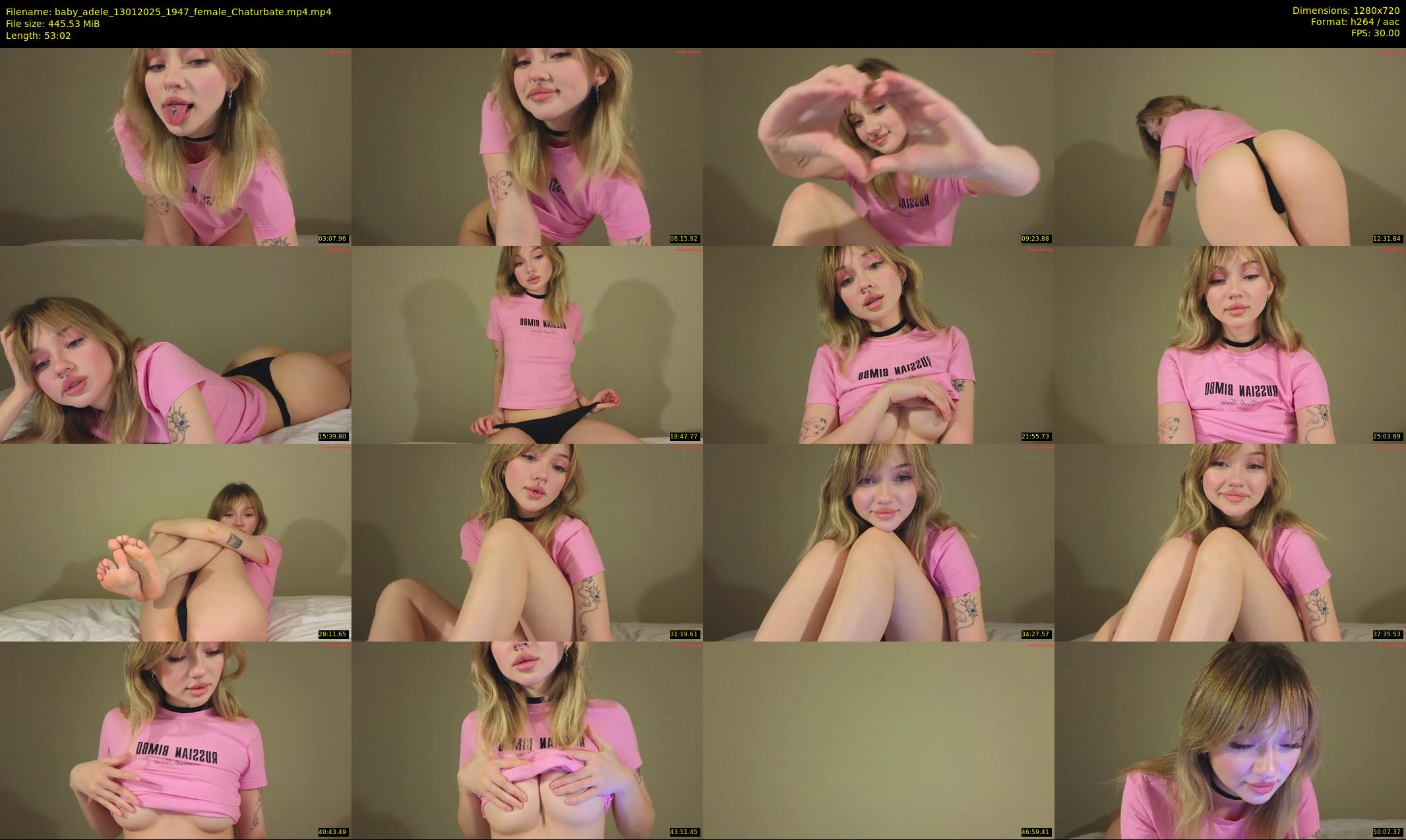 baby_adele — 54 minute Chaturbate female cam show recording, 720p, Jan 13, 2025