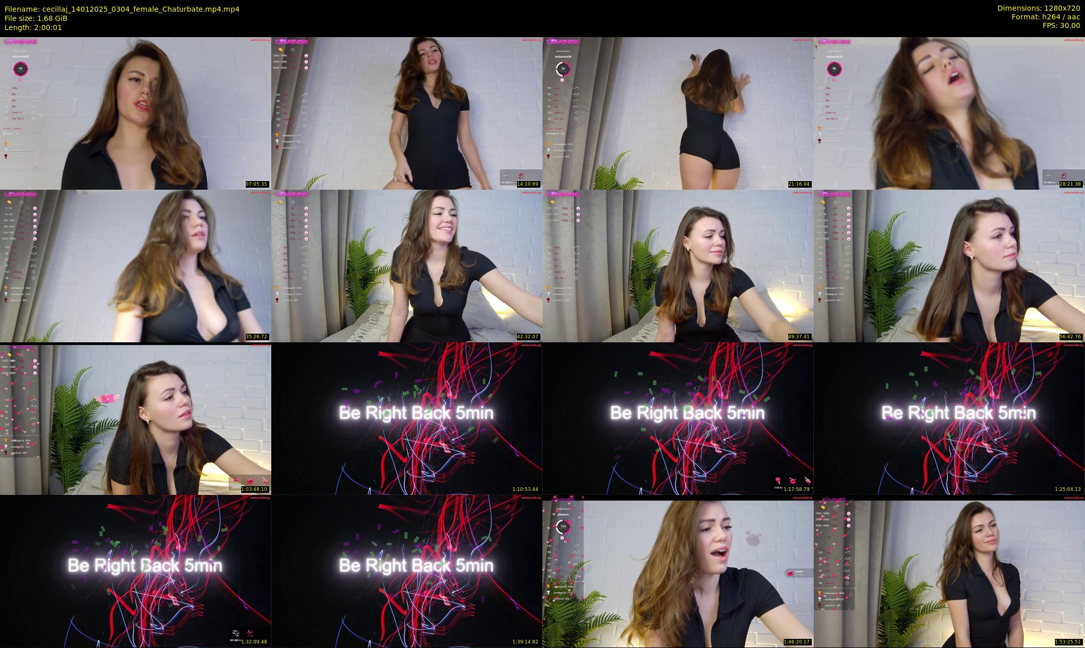 cecillaj — 121 minute Chaturbate female cam show recording, 720p, Jan 14, 2025