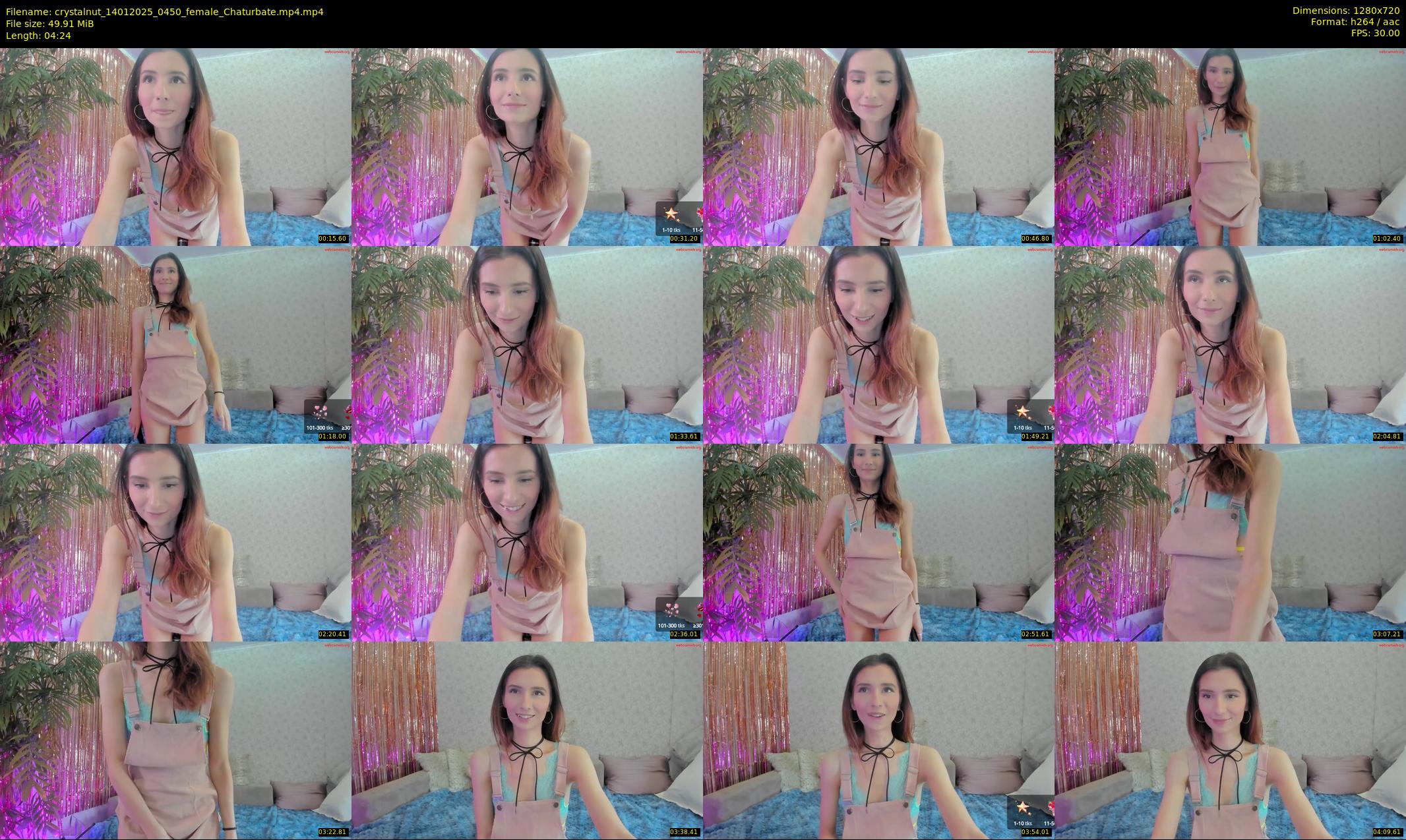 crystalnut — 5 minute Chaturbate female cam show recording, 720p, Jan 14, 2025