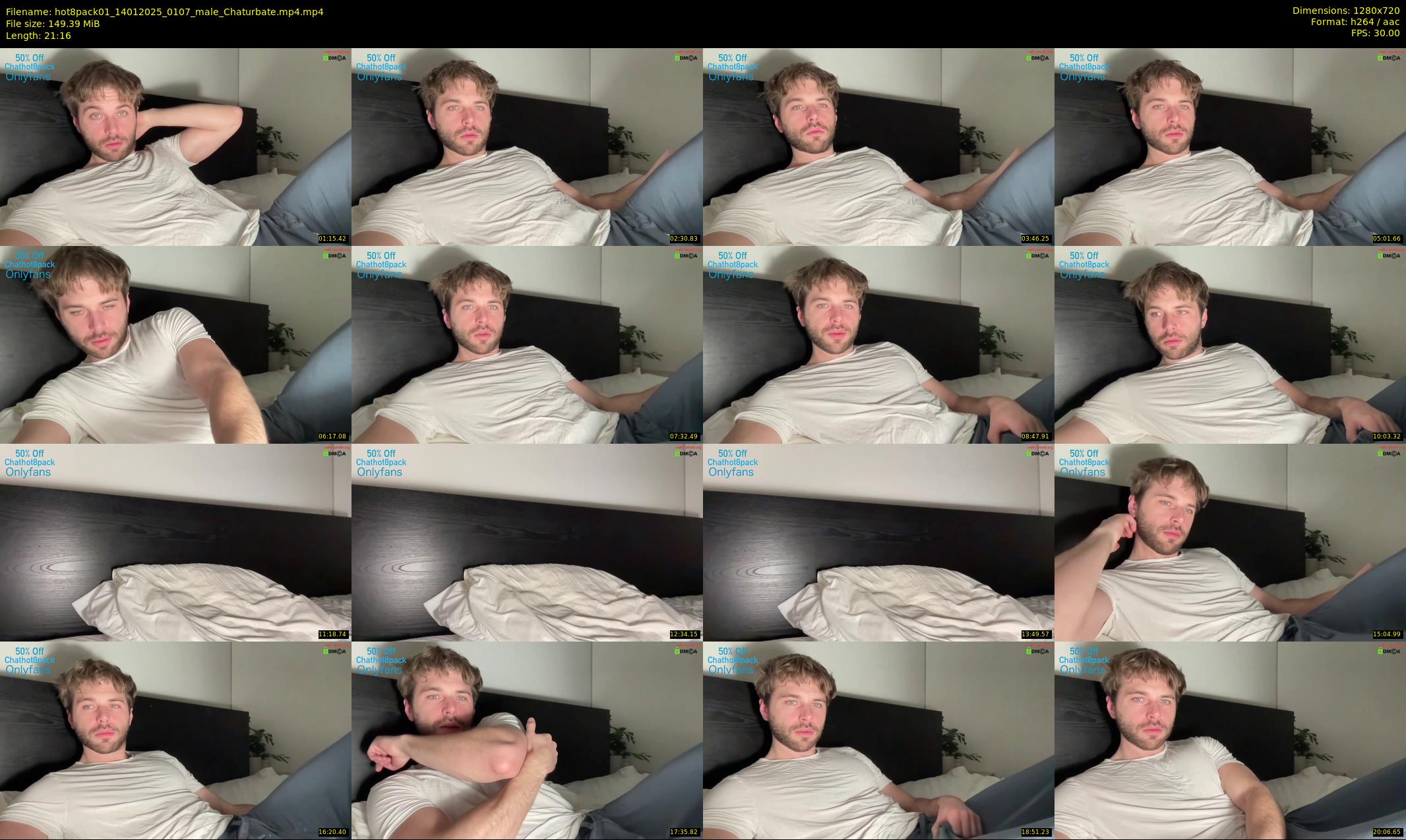 hot8pack01 — 22 minute Chaturbate male cam show recording, 720p, Jan 14, 2025