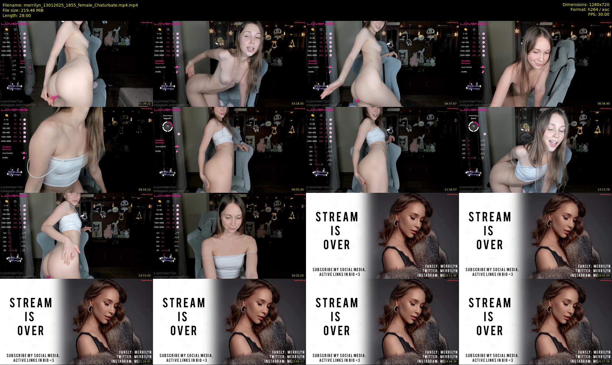 merrilyn — 28 minute Chaturbate female cam show recording, 720p, Jan 13, 2025