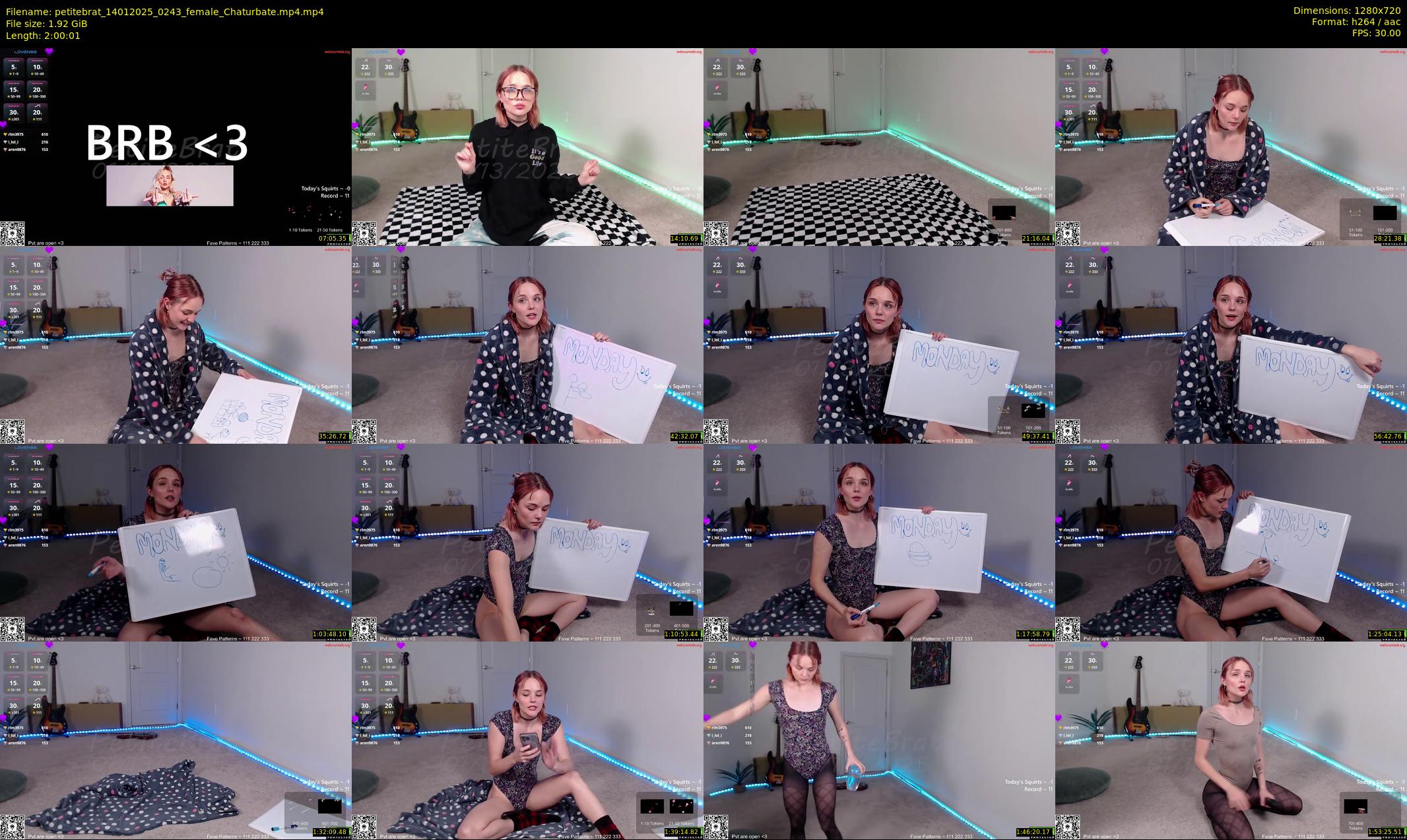 petitebrat — 121 minute Chaturbate female cam show recording, 720p, Jan 14, 2025