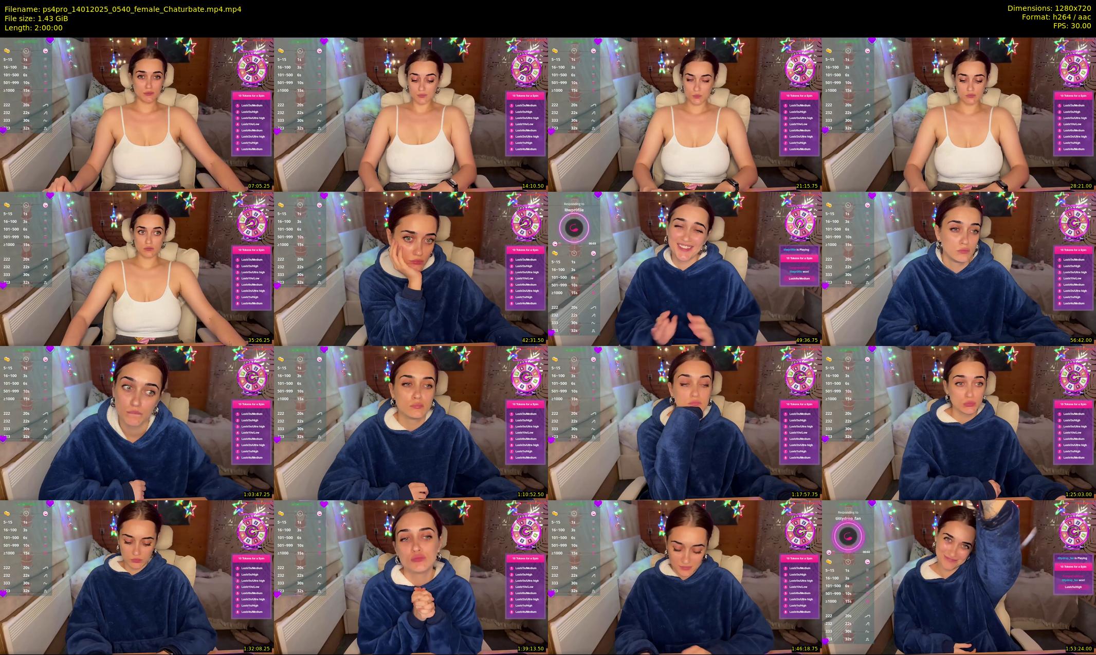 ps4pro — 120 minute Chaturbate female cam show recording, 720p, Jan 14, 2025