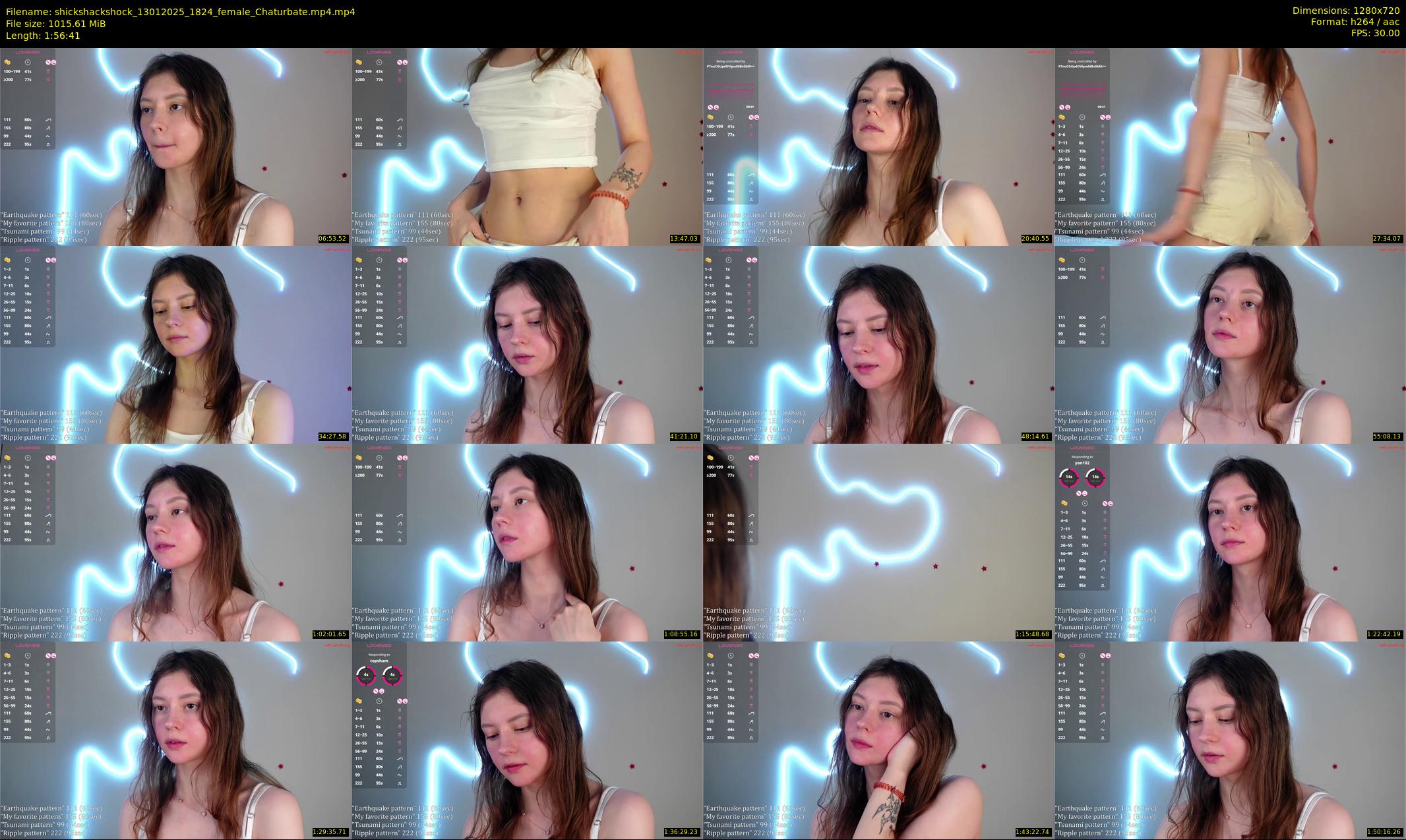 shickshackshock — 117 minute Chaturbate female cam show recording, 720p, Jan 13, 2025