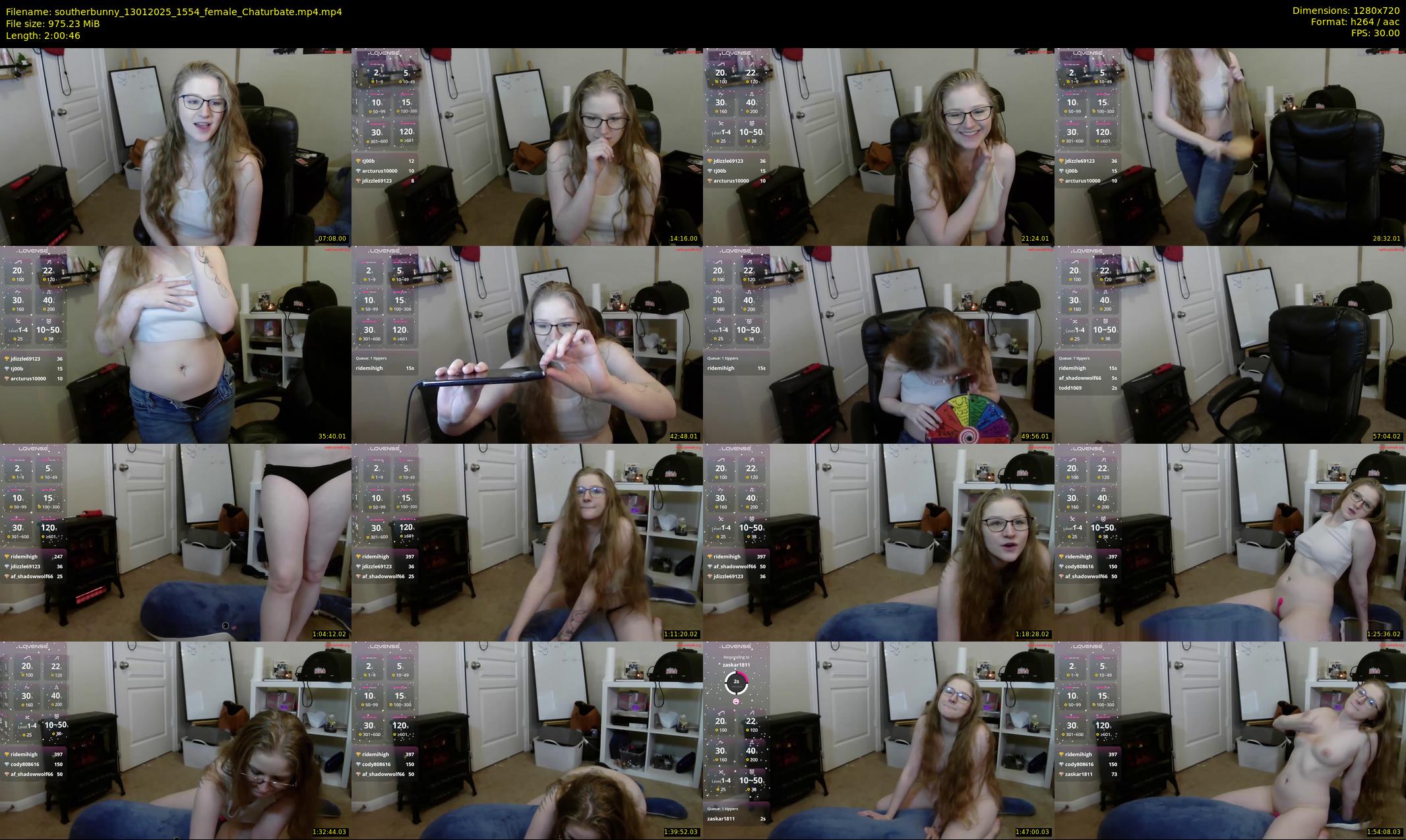 southerbunny — 121 minute Chaturbate female cam show recording, 720p, Jan 13, 2025