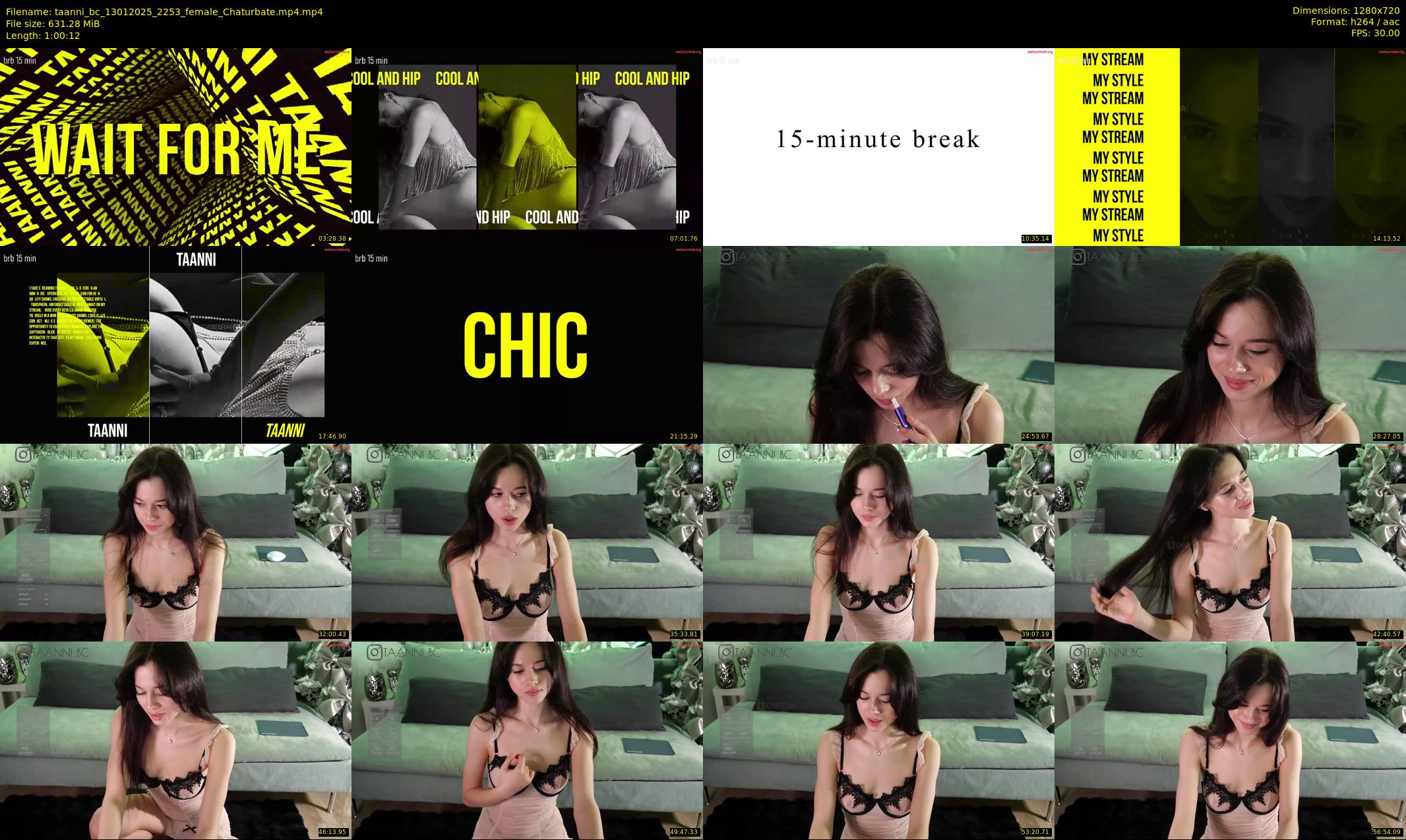 taanni_bc — 61 minute Chaturbate female cam show recording, 720p, Jan 13, 2025