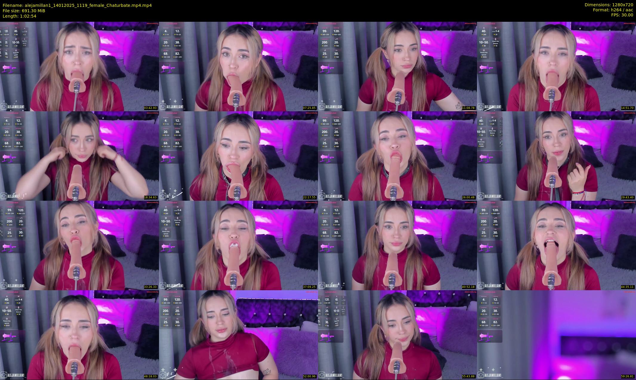 alejamillan1 — 63 minute Chaturbate female cam show recording, 720p, Jan 14, 2025