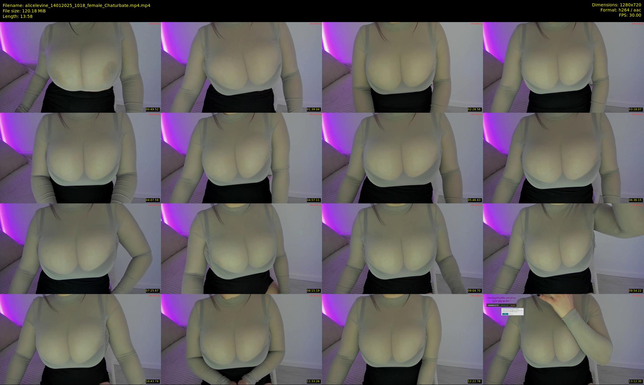 alicelevine — 14 minute Chaturbate female cam show recording, 720p, Jan 14, 2025