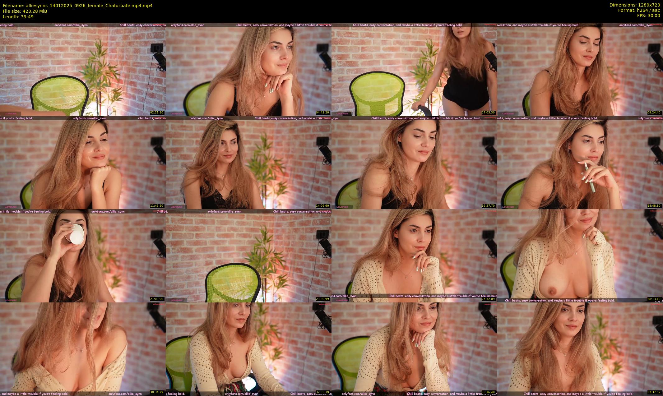 alliesynns — 40 minute Chaturbate female cam show recording, 720p, Jan 14, 2025