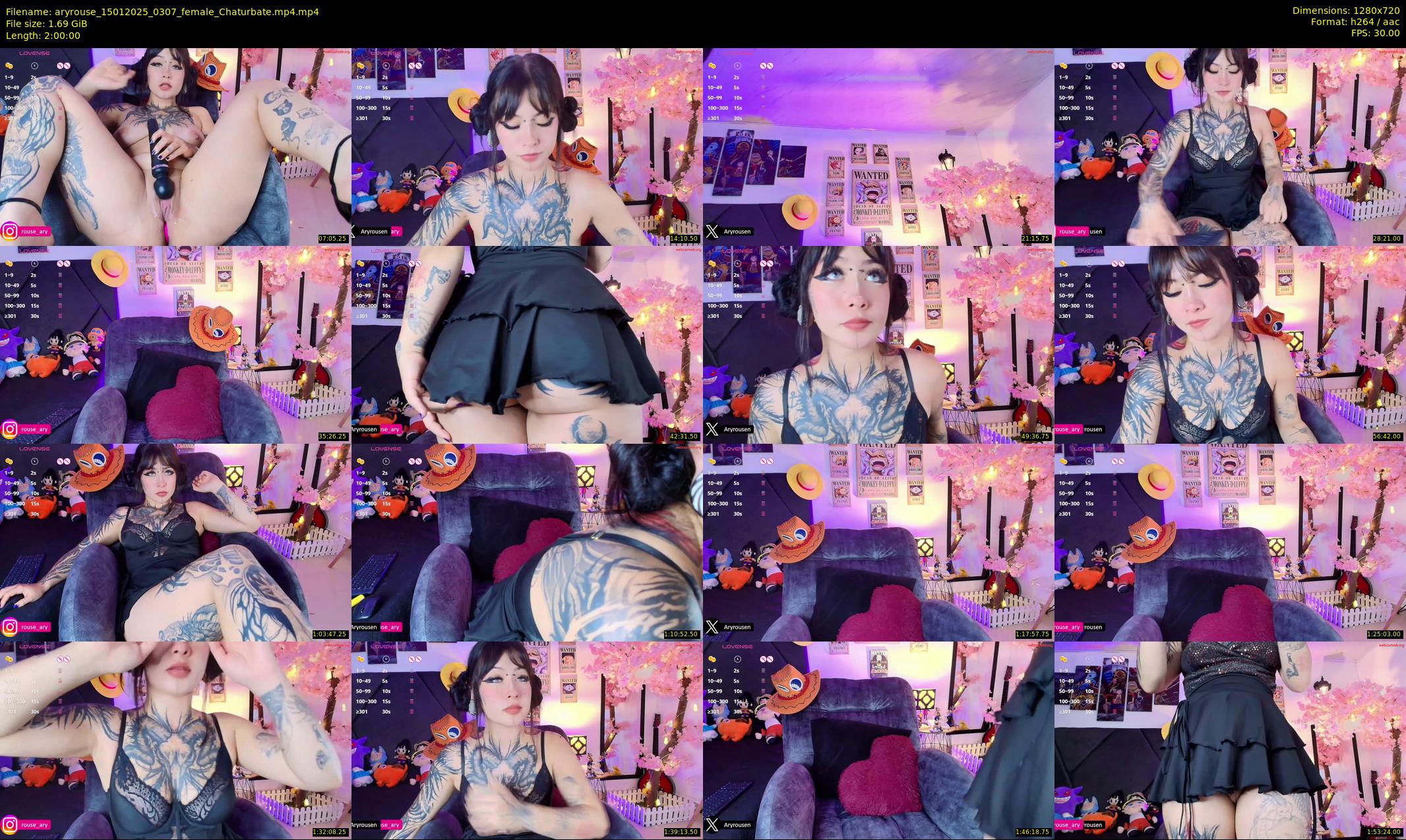 aryrouse — 120 minute Chaturbate female cam show recording, 720p, Jan 15, 2025