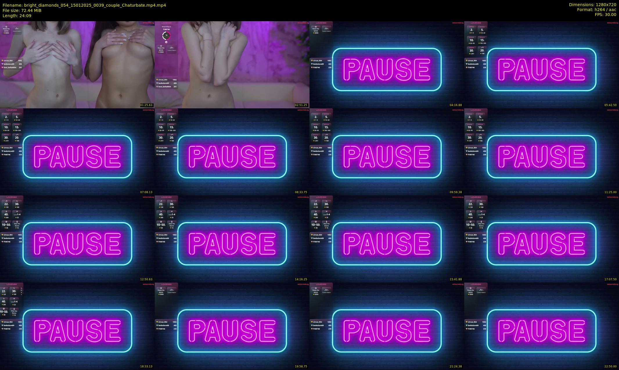 bright_diamonds_054 — 25 minute Chaturbate couple cam show recording, 720p, Jan 15, 2025