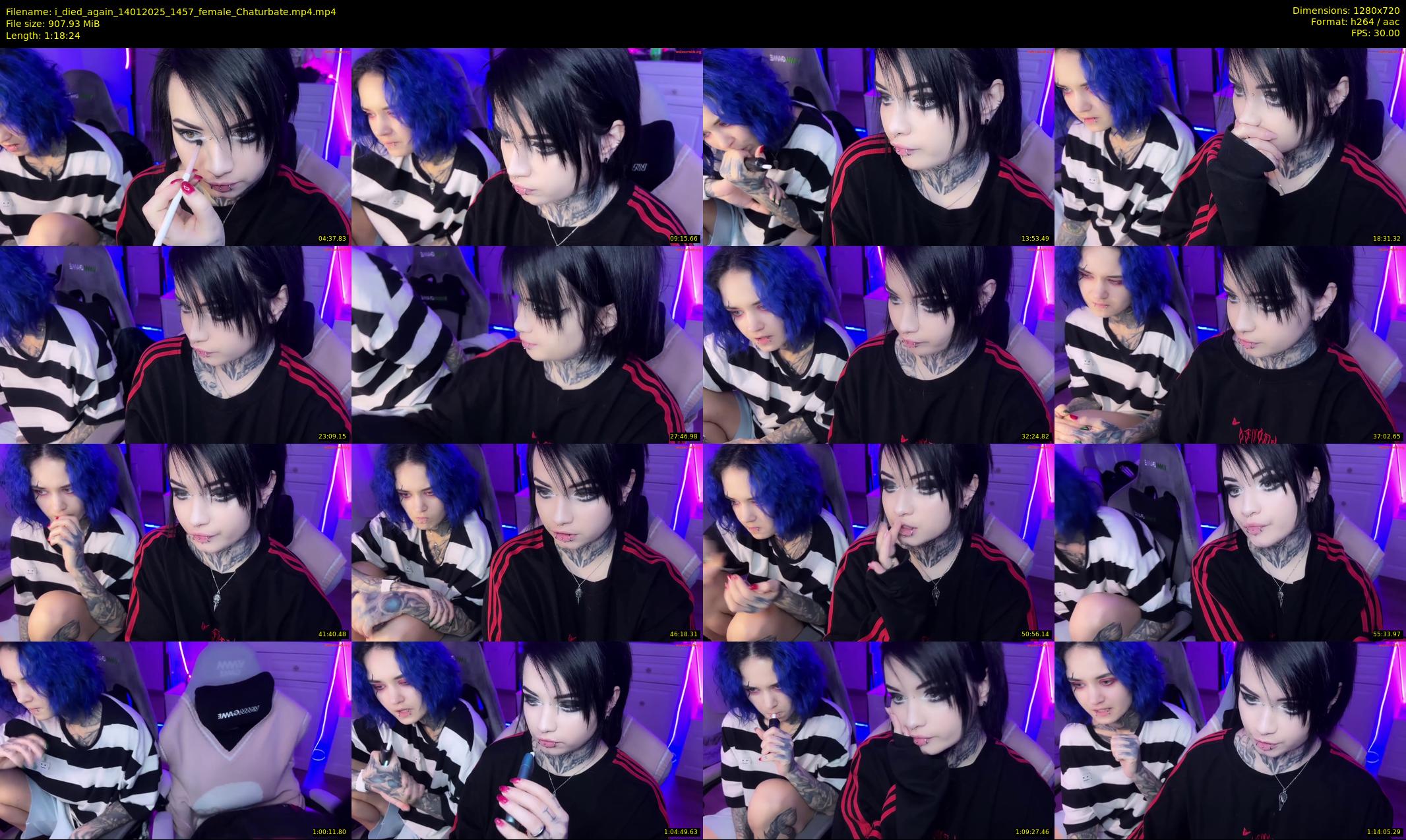 i_died_again — 79 minute Chaturbate female cam show recording, 720p, Jan 14, 2025