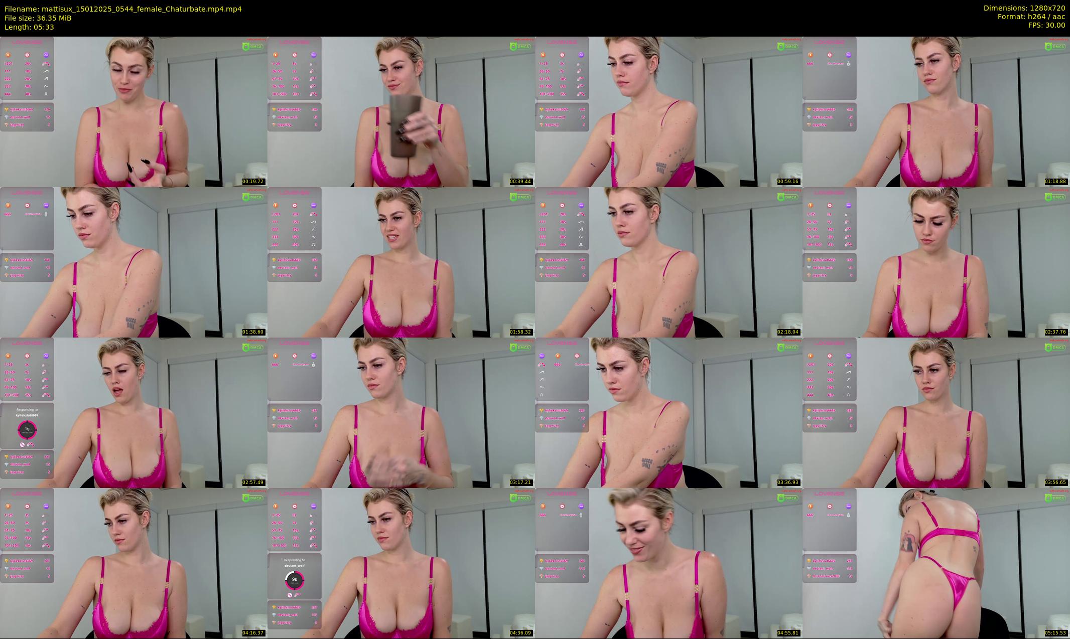 mattisux — 6 minute Chaturbate female cam show recording, 720p, Jan 15, 2025