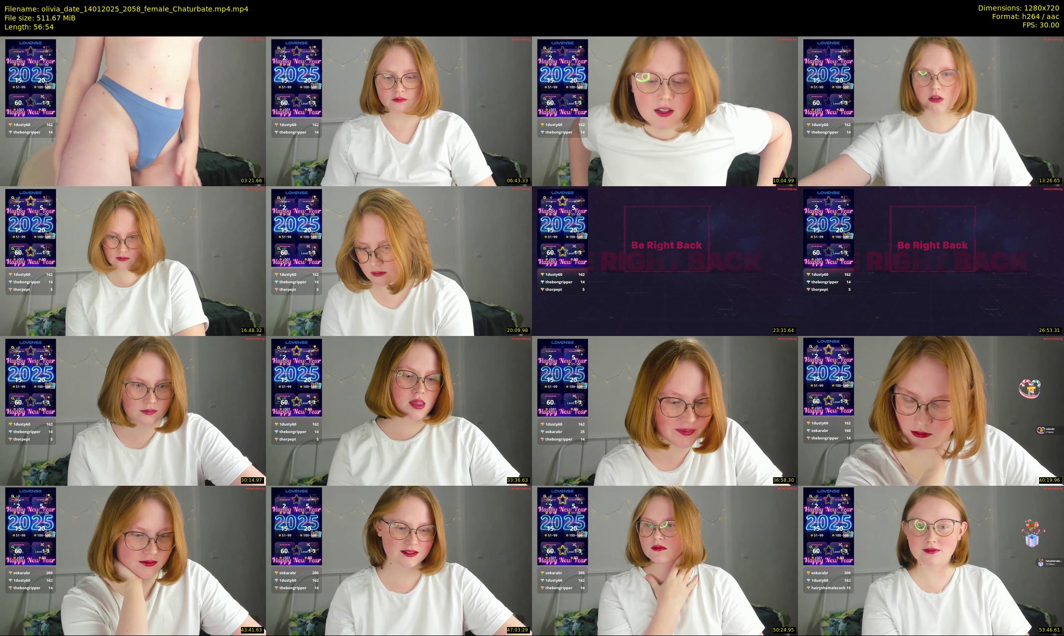 olivia_date — 57 minute Chaturbate female cam show recording, 720p, Jan 14, 2025