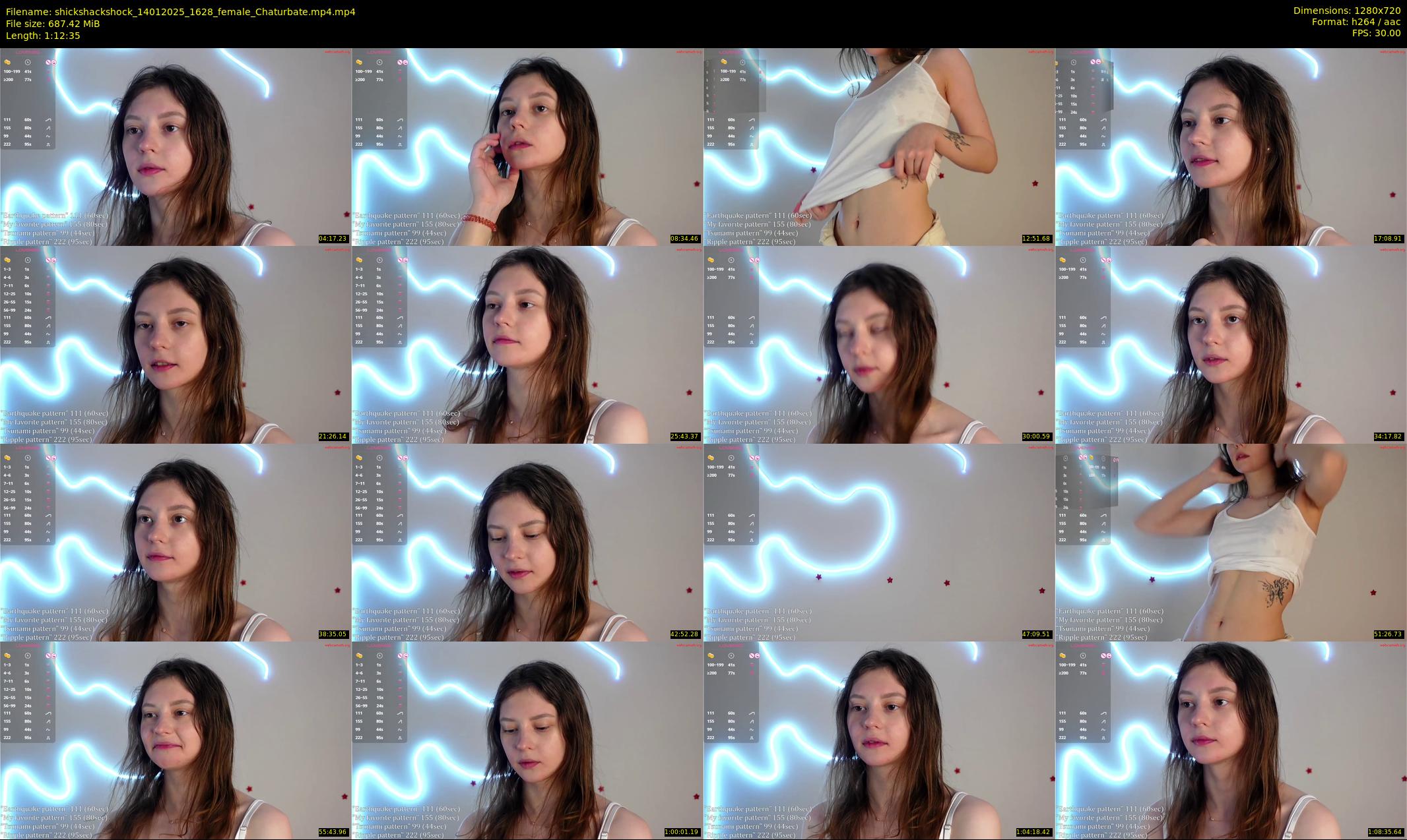 shickshackshock — 73 minute Chaturbate female cam show recording, 720p, Jan 14, 2025