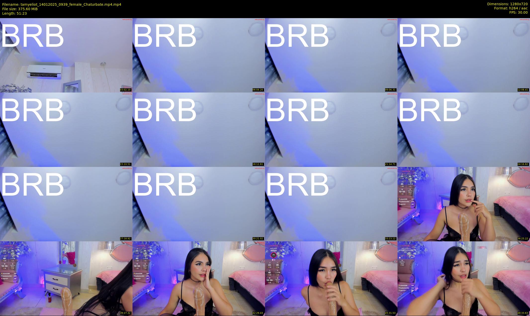 tamyeliot — 52 minute Chaturbate female cam show recording, 720p, Jan 14, 2025