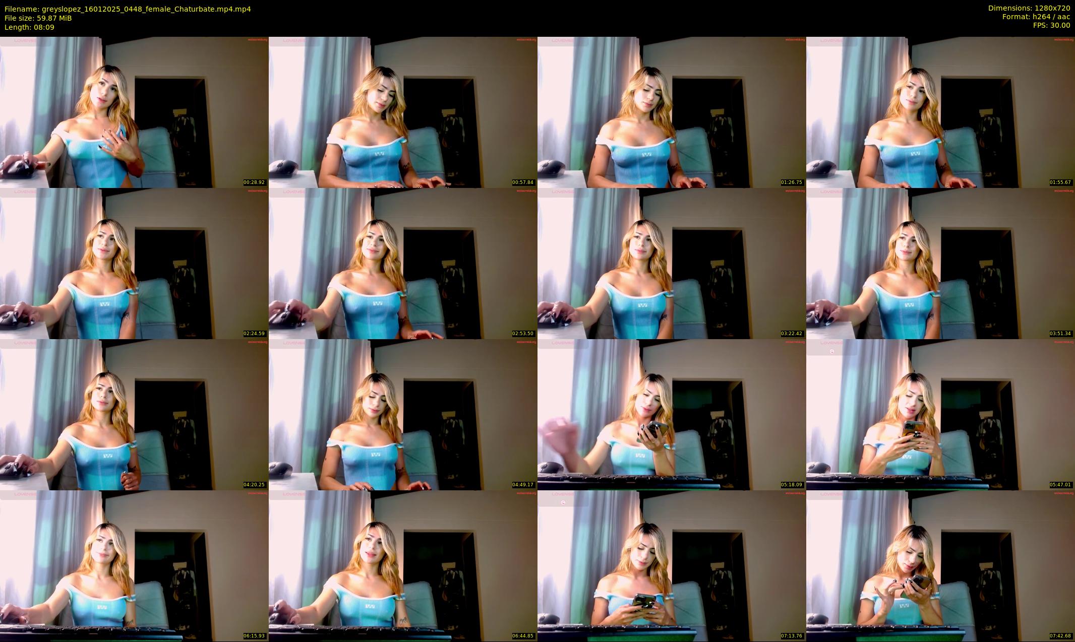 greyslopez — 9 minute Chaturbate female cam show recording, 720p, Jan 16, 2025