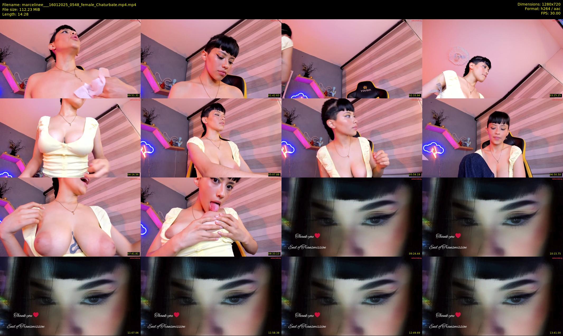 marcelinee__ — 15 minute Chaturbate female cam show recording, 720p, Jan 16, 2025