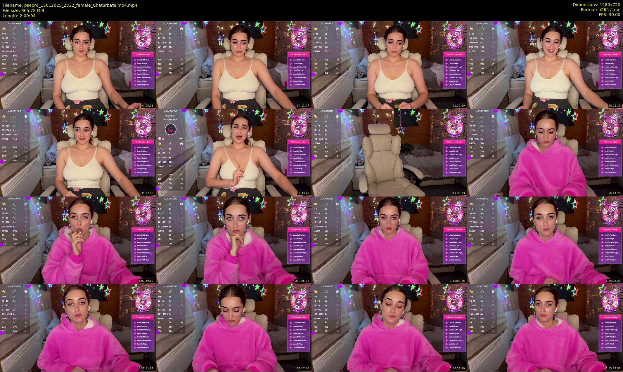 ps4pro — 121 minute Chaturbate female cam show recording, 720p, Jan 15, 2025