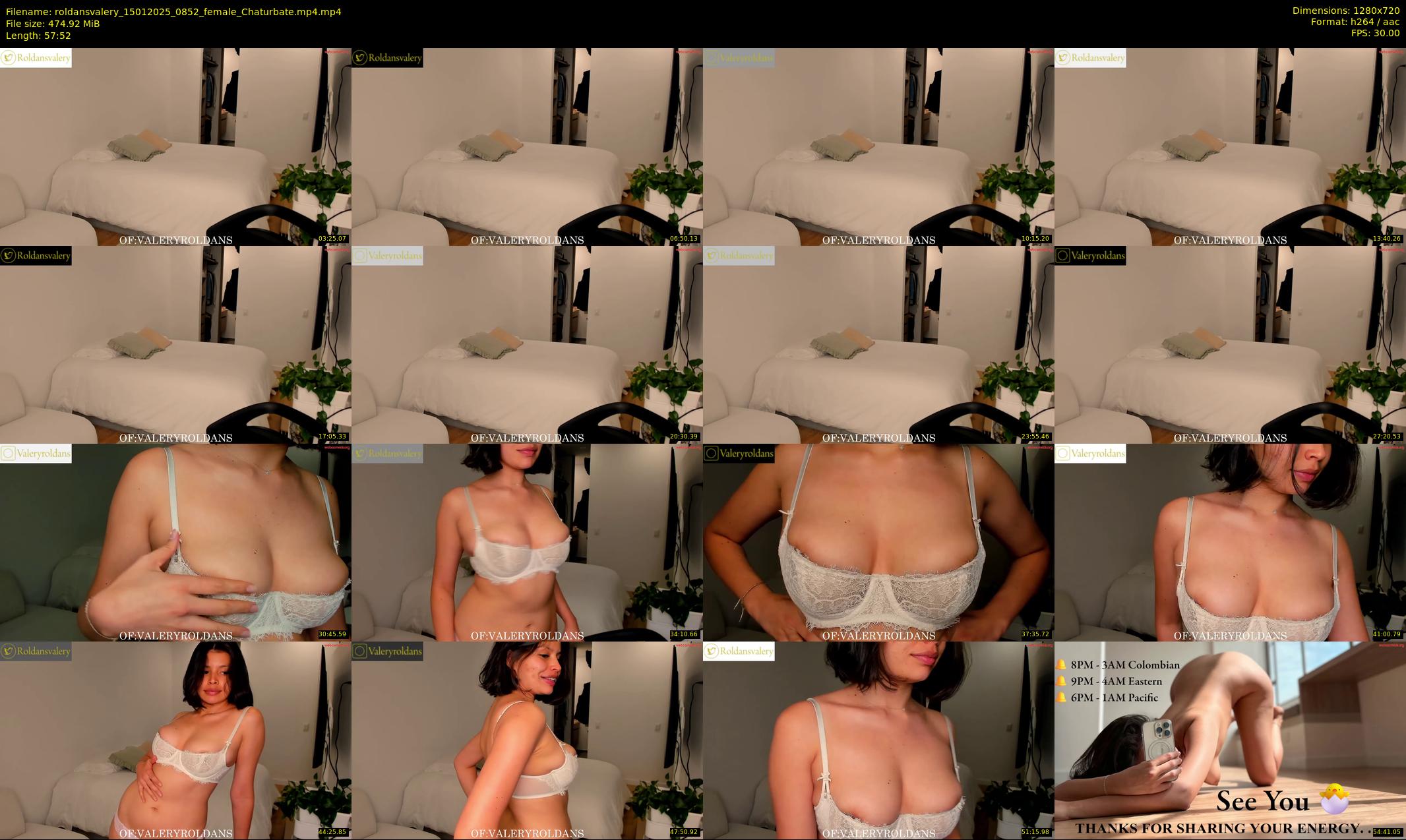 roldansvalery — 58 minute Chaturbate female cam show recording, 720p, Jan 15, 2025