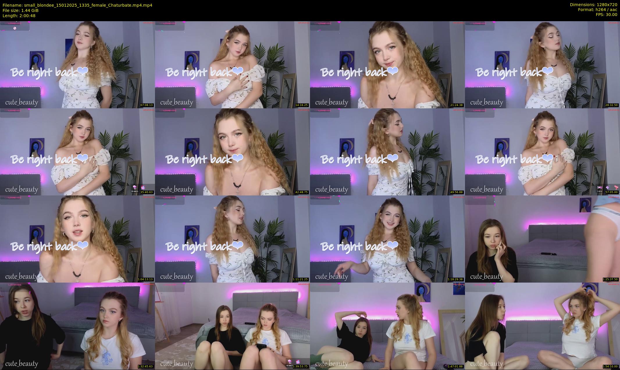 small_blondee — 121 minute Chaturbate female cam show recording, 720p, Jan 15, 2025