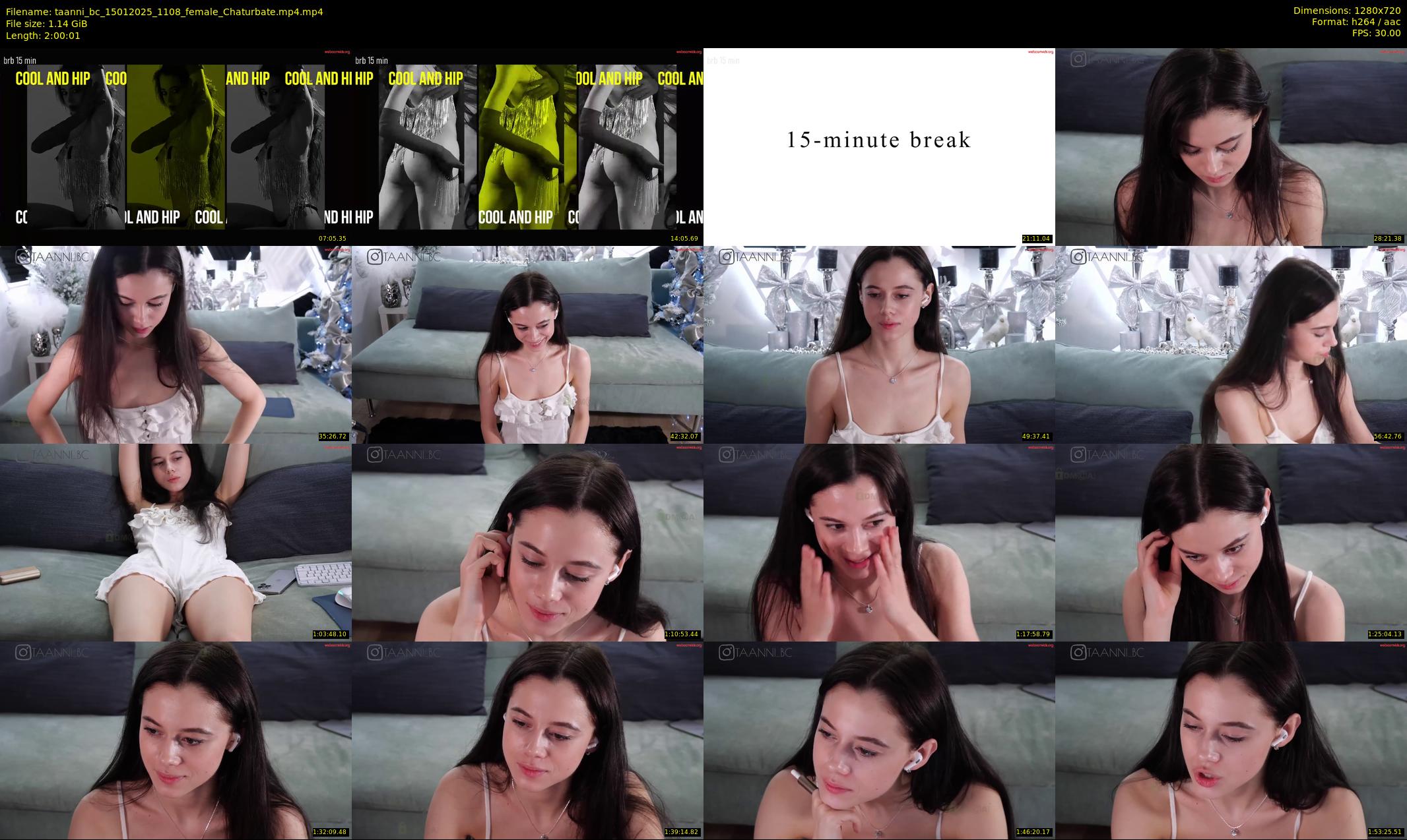 taanni_bc — 121 minute Chaturbate female cam show recording, 720p, Jan 15, 2025