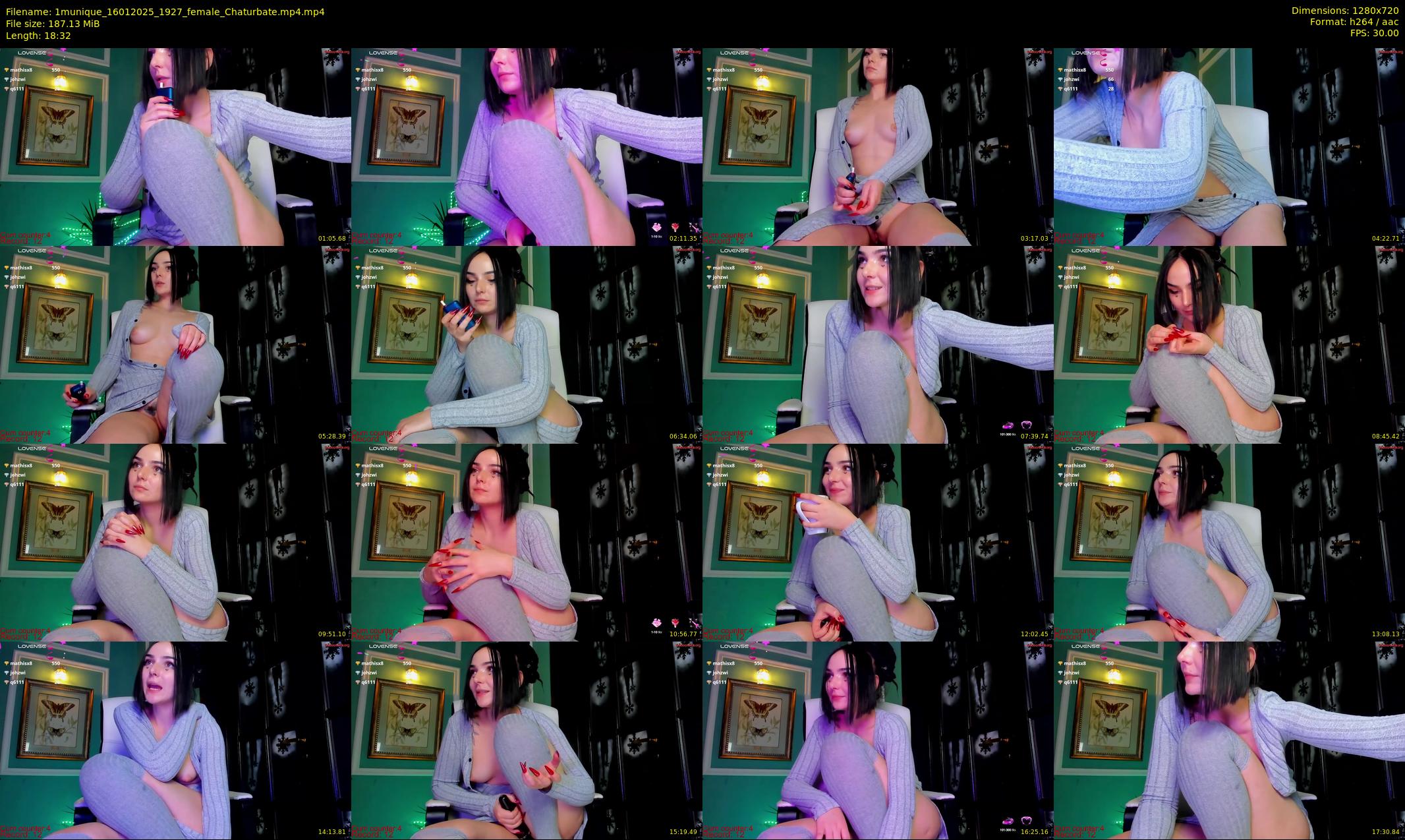 1munique — 19 minute Chaturbate female cam show recording, 720p, Jan 16, 2025