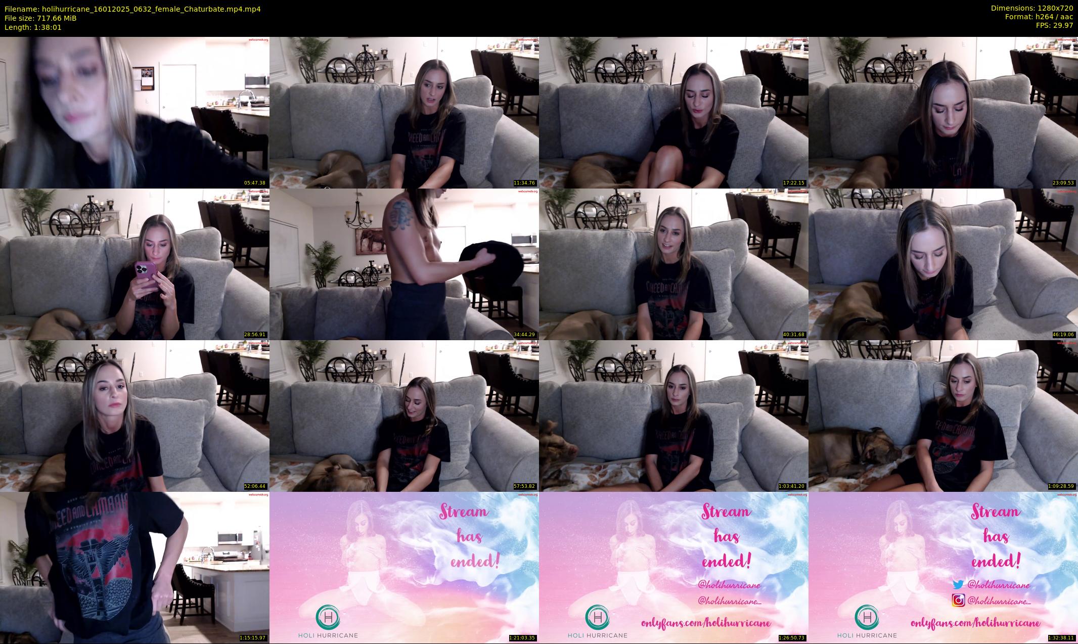 holihurricane — 99 minute Chaturbate female cam show recording, 720p, Jan 16, 2025