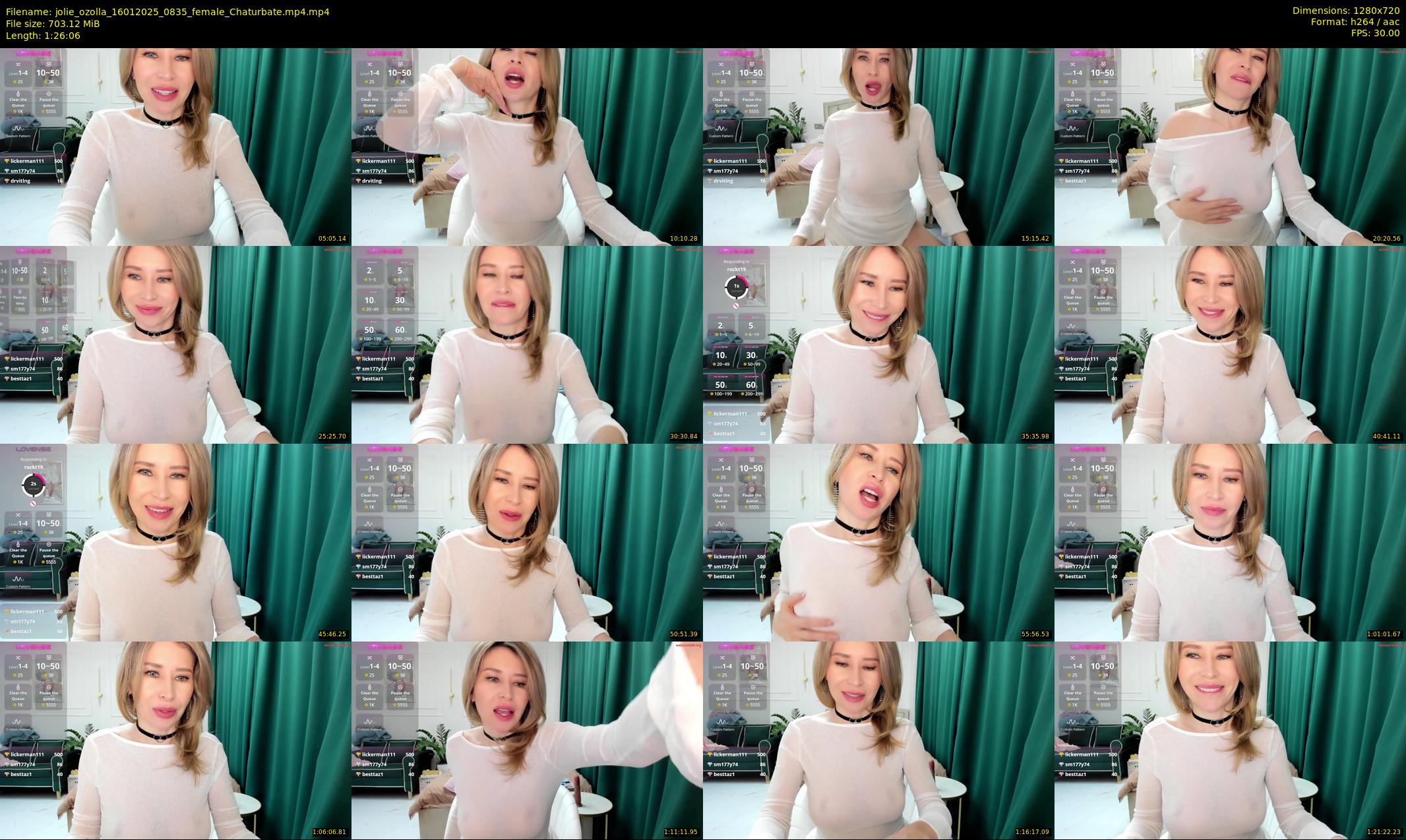 jolie_ozolla — 87 minute Chaturbate female cam show recording, 720p, Jan 16, 2025