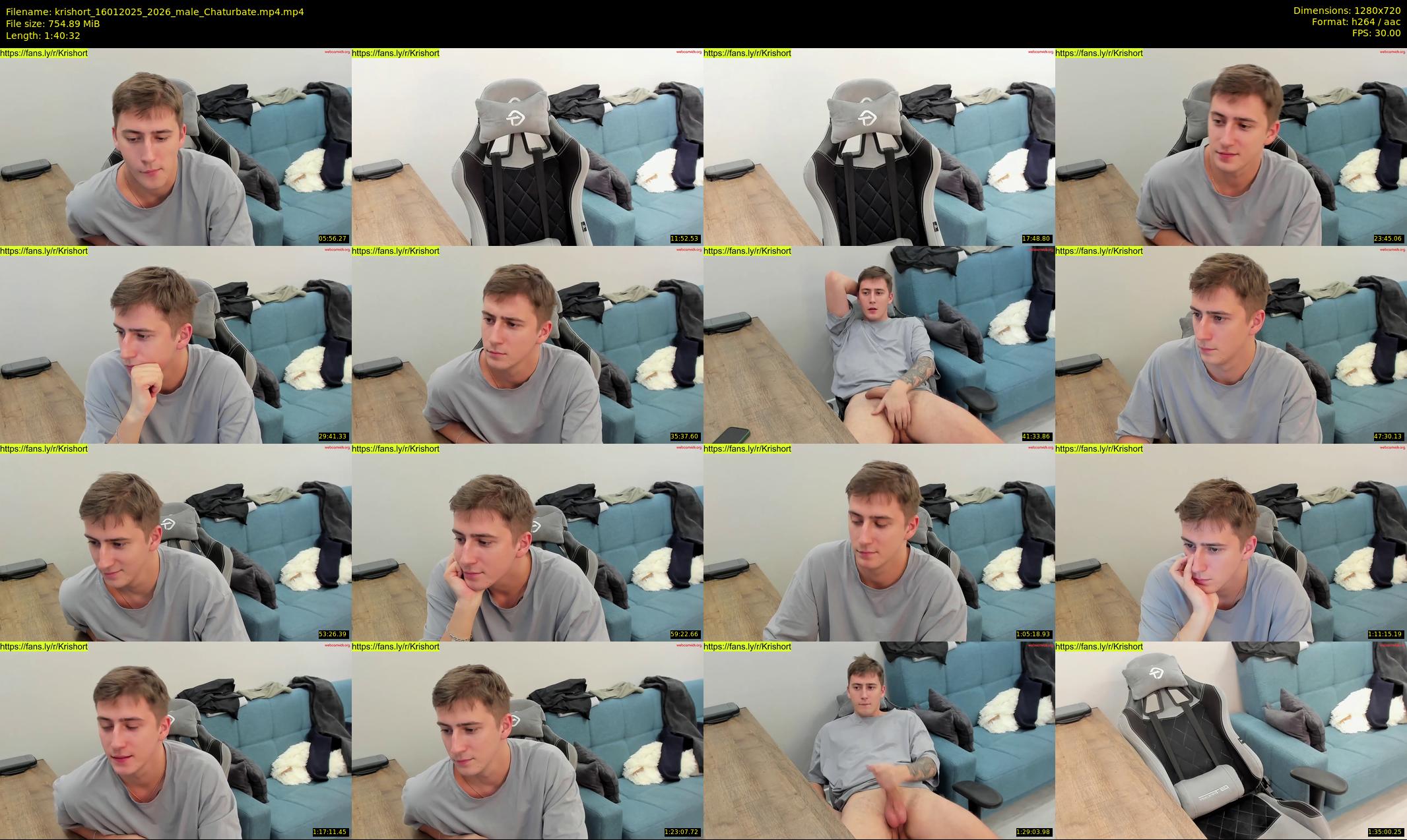 krishort — 101 minute Chaturbate male cam show recording, 720p, Jan 16, 2025